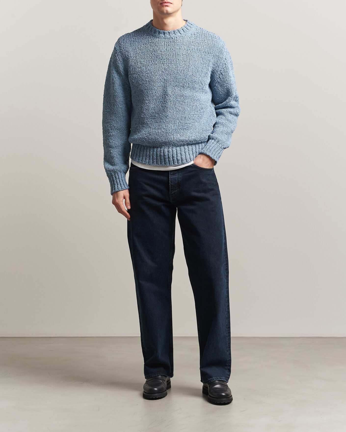 Uomini | Maglieria | Sunflower | Frederik Cotton Blend Sweater Light Blue