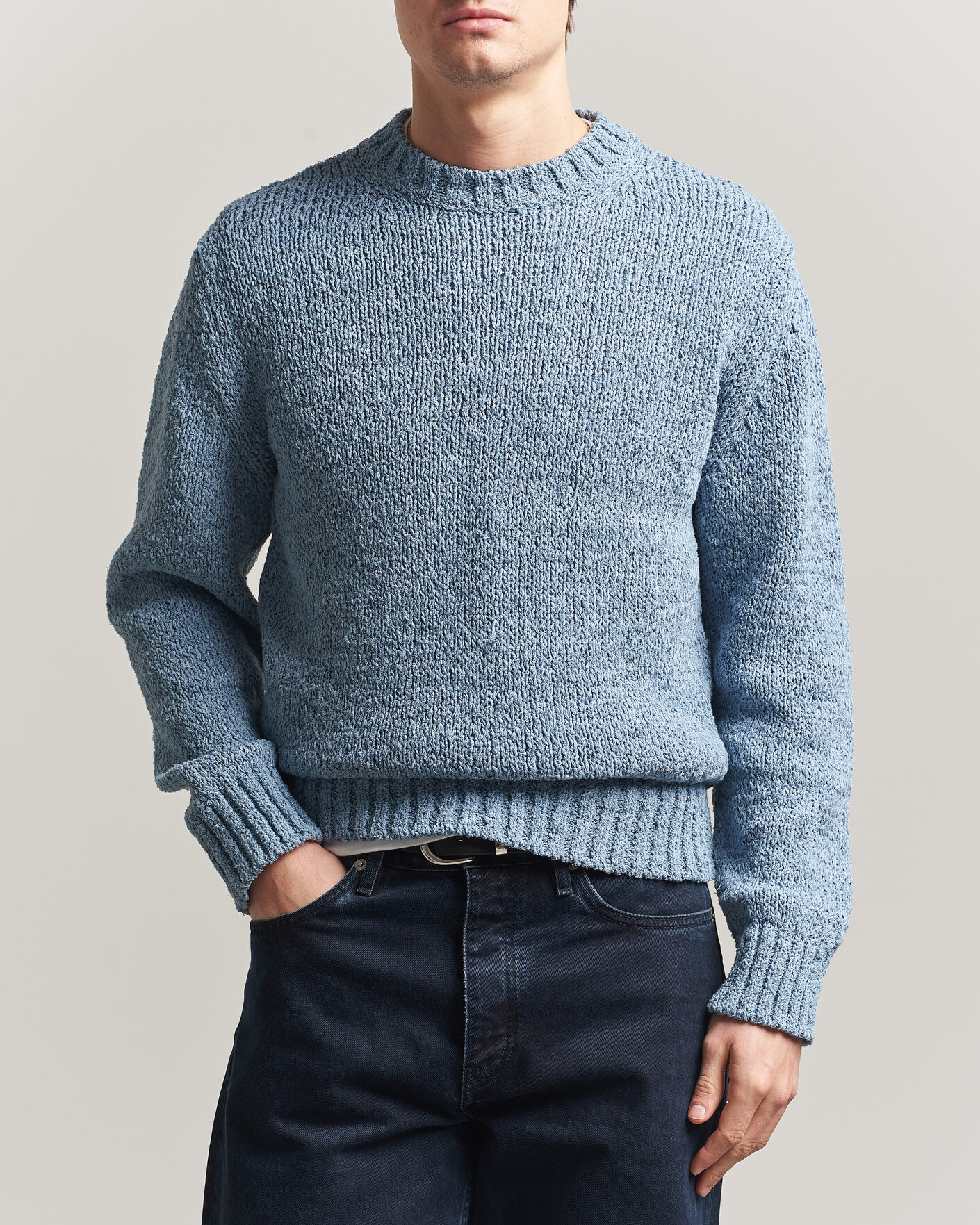 Uomini | Maglieria | Sunflower | Frederik Cotton Blend Sweater Light Blue