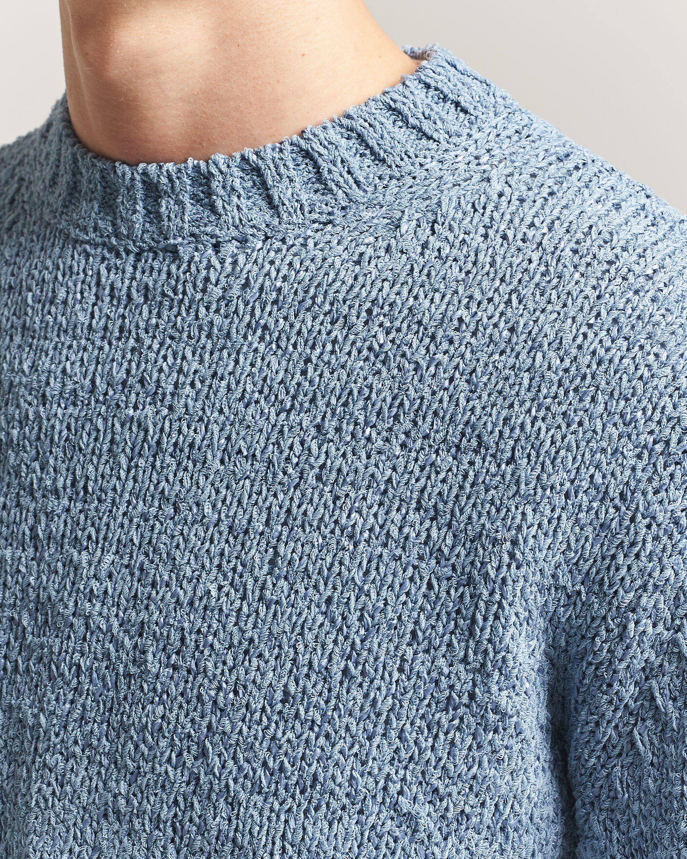 Uomini | Maglieria | Sunflower | Frederik Cotton Blend Sweater Light Blue