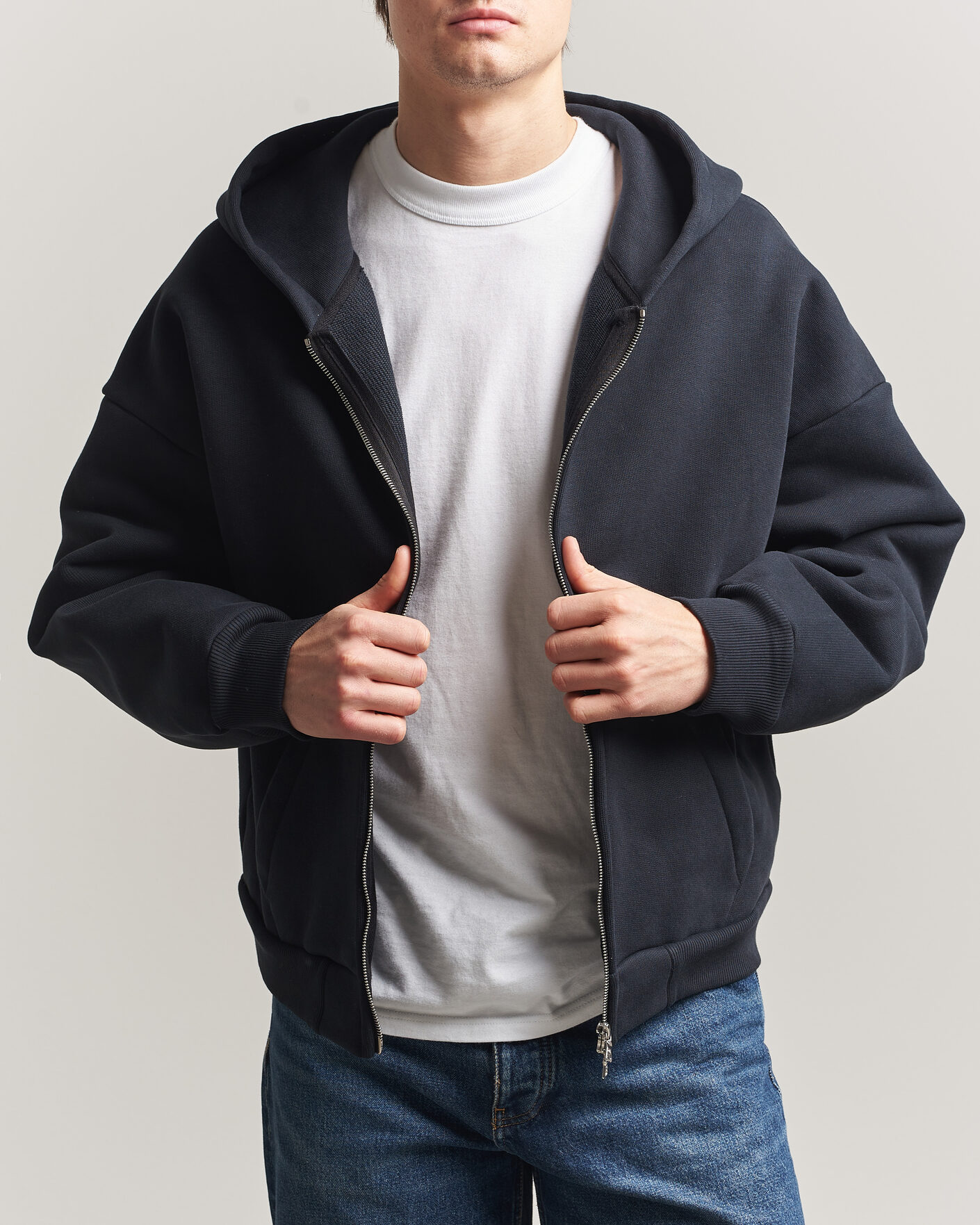 Uomini | Maglieria | Sunflower | Hooded Sweat Jacket Black