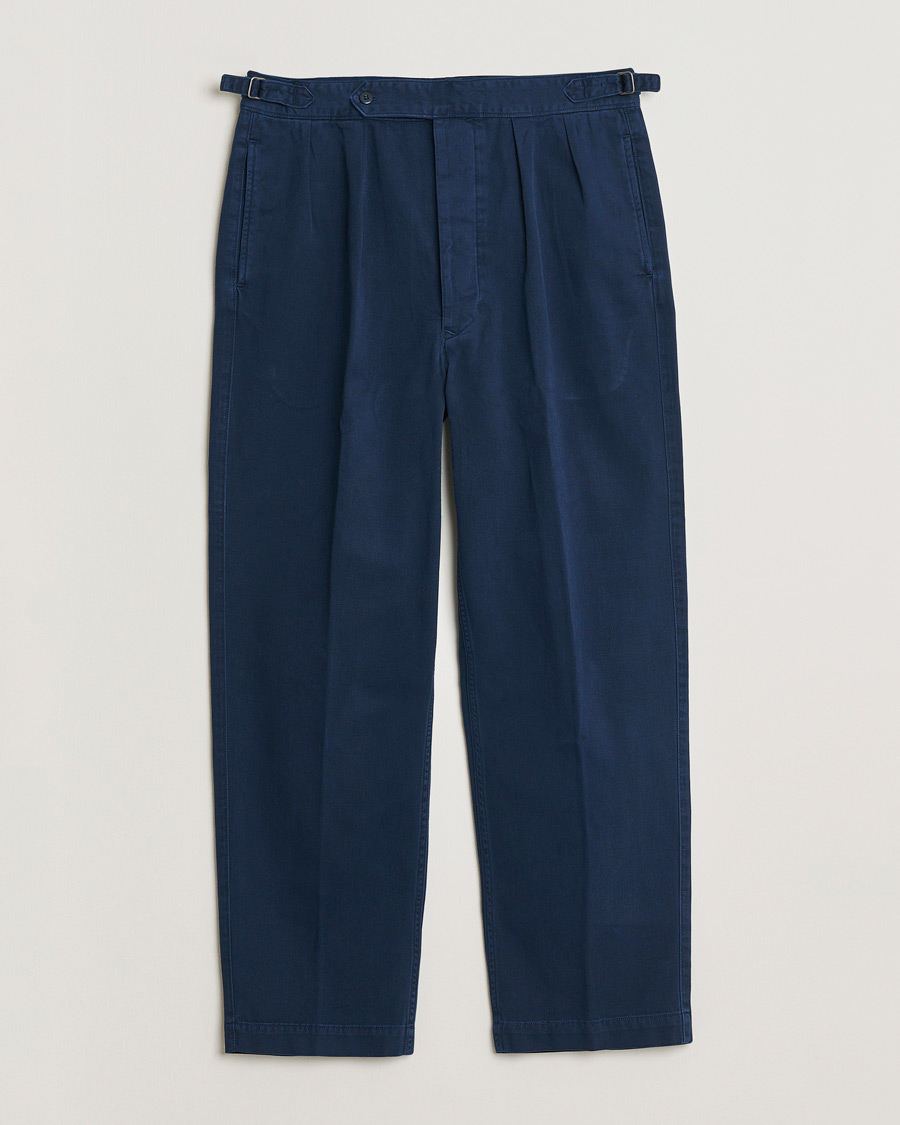 Uomini | Pantaloni | Polo Ralph Lauren | Pleated Cotton Twill Chinos Dark Cobalt