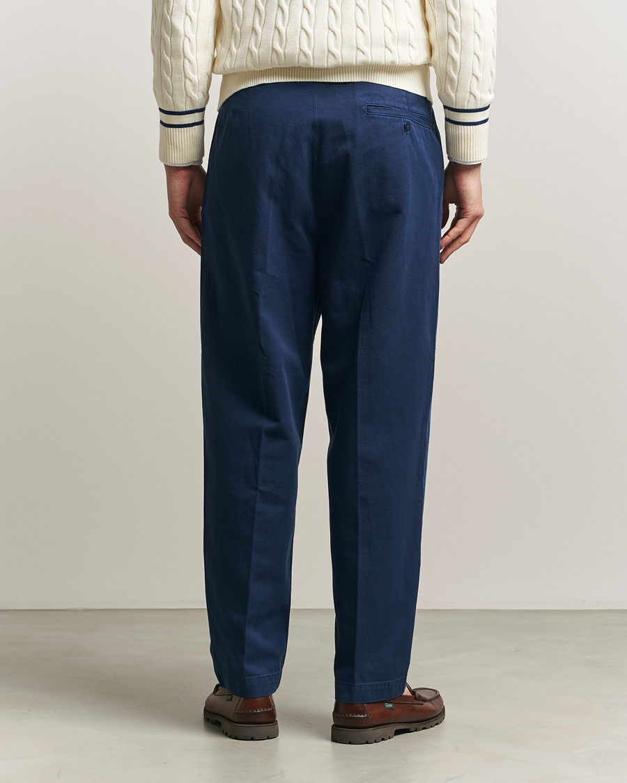 Uomini | Pantaloni | Polo Ralph Lauren | Pleated Cotton Twill Chinos Dark Cobalt