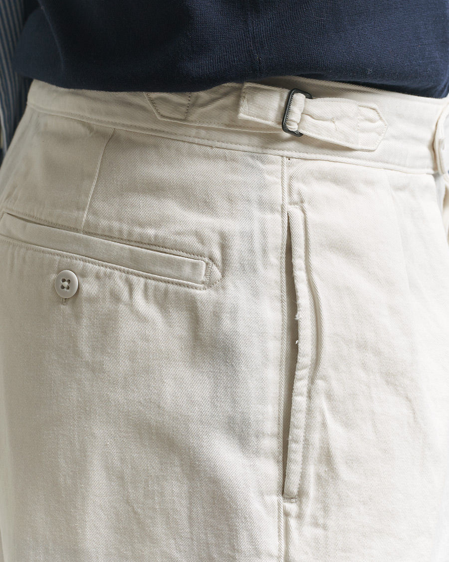 Uomini | Pantaloni | Polo Ralph Lauren | Pleated Cotton Twill Chinos Deckwash White