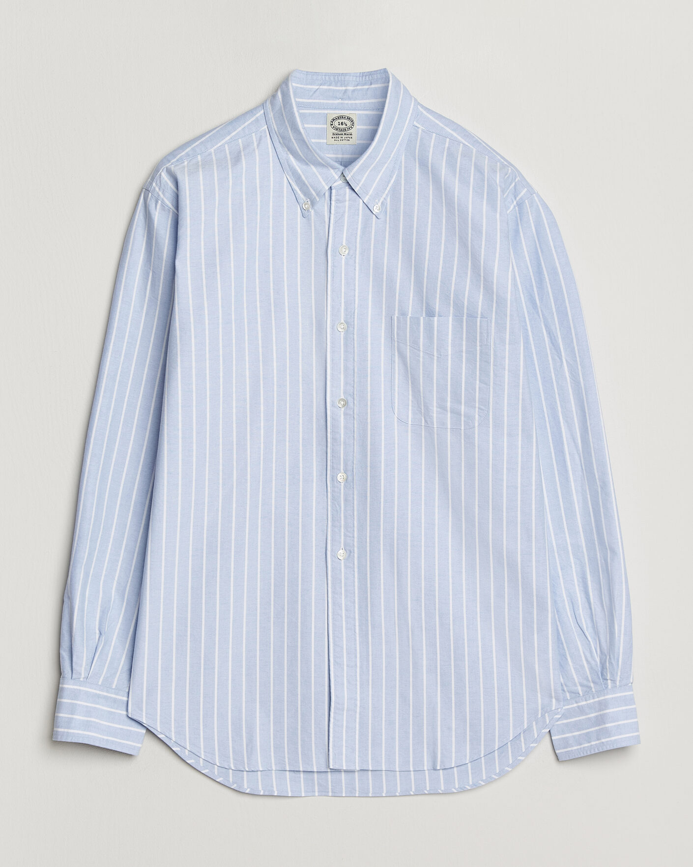 Uomini | Camicie | Kamakura Shirts | Vintage Ivy Oxford BD Shirt Blue Blazer Stripe