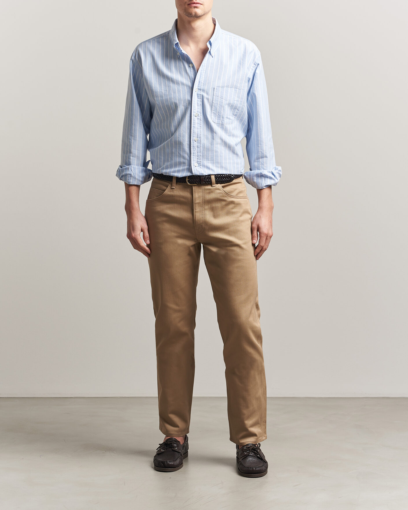 Uomini | Camicie | Kamakura Shirts | Vintage Ivy Oxford BD Shirt Blue Blazer Stripe