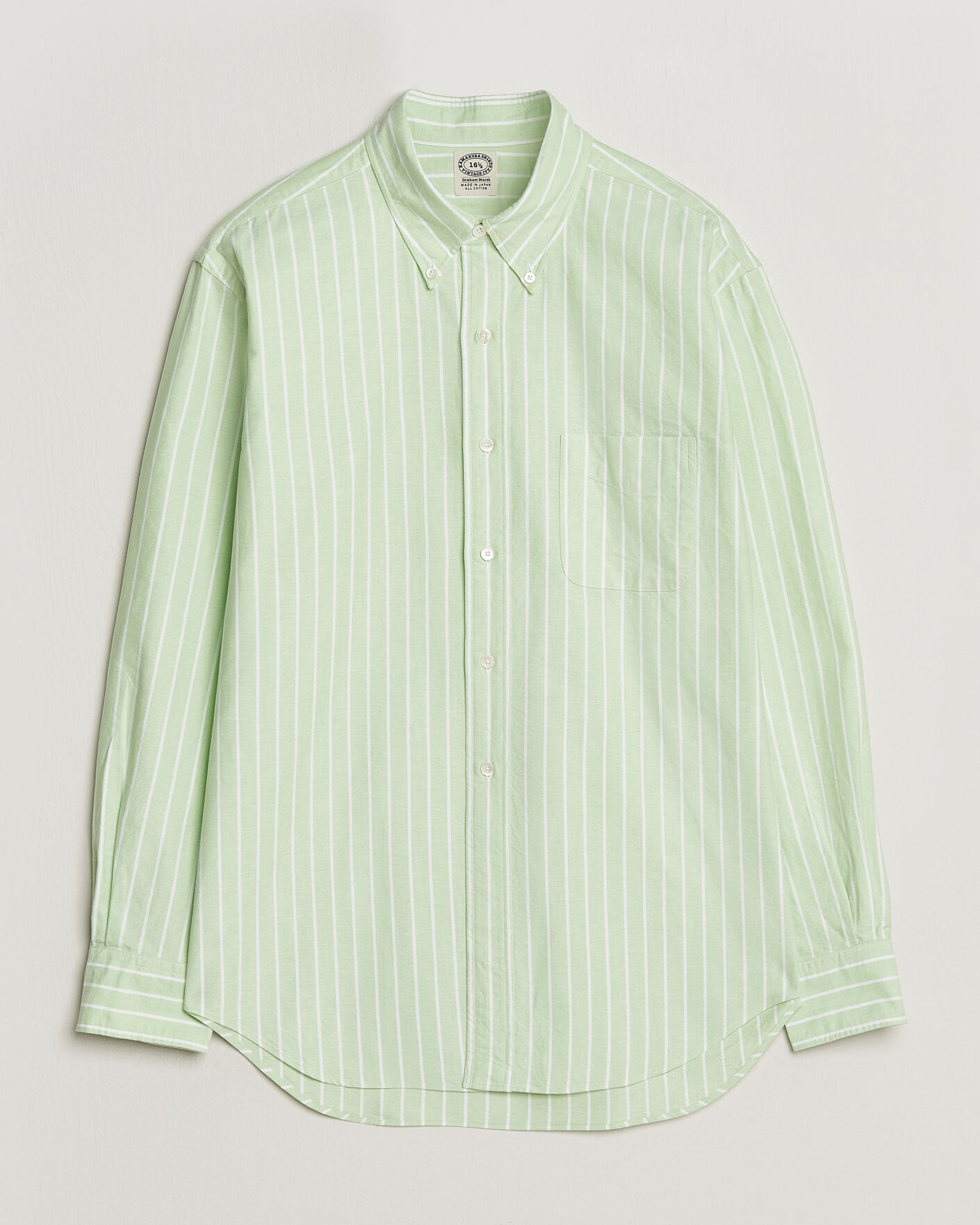 Uomini | Camicie | Kamakura Shirts | Vintage Ivy Oxford BD Shirt Green Blazer Stripe