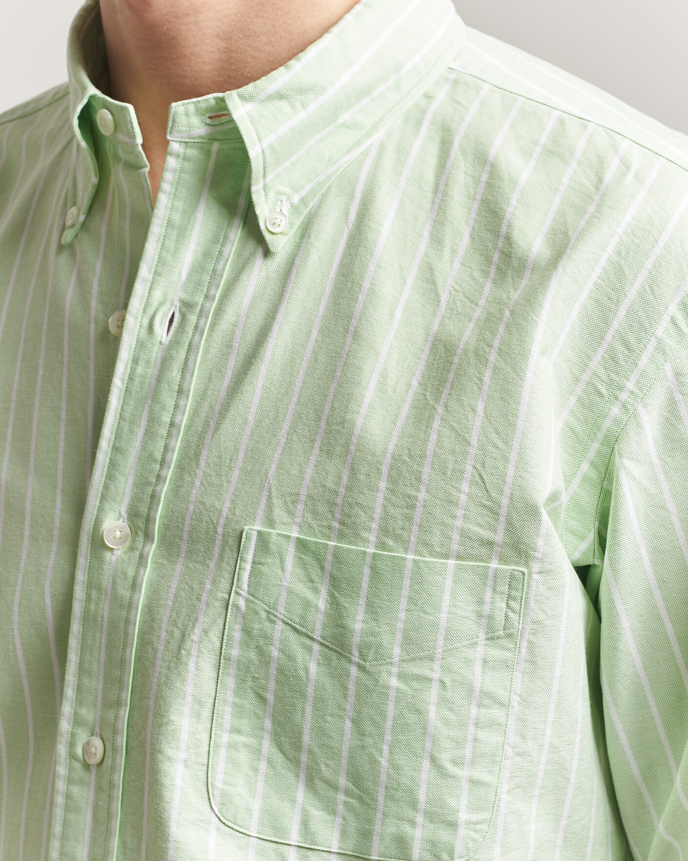 Uomini | Camicie | Kamakura Shirts | Vintage Ivy Oxford BD Shirt Green Blazer Stripe