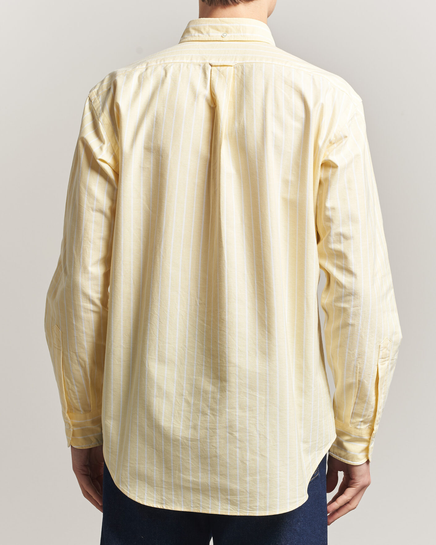 Uomini | Camicie | Kamakura Shirts | Vintage Ivy Oxford BD Shirt Yellow Blazer Stripe