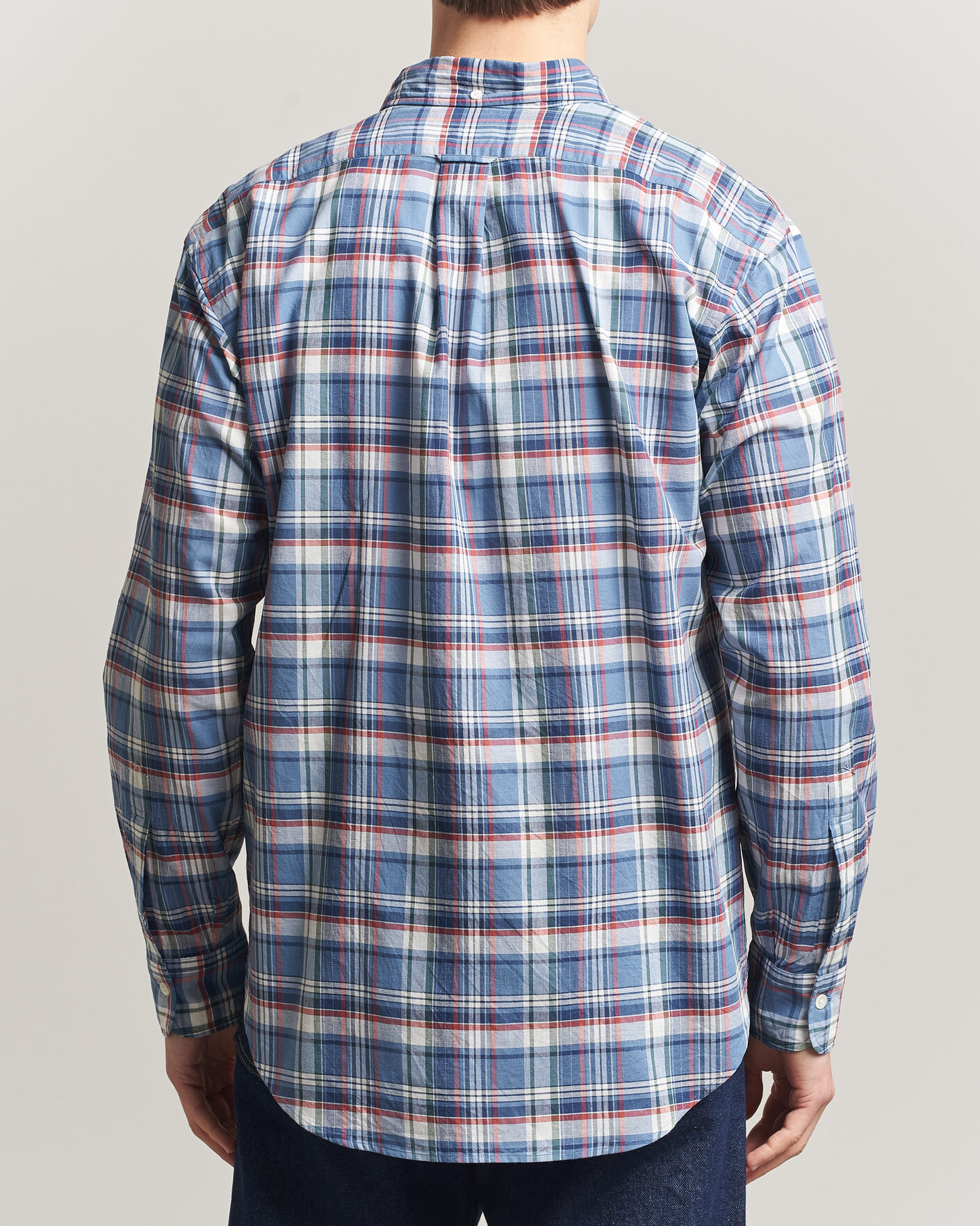 Uomini | Camicie | Kamakura Shirts | Vintage Ivy Button Down Shirt Blue Madras