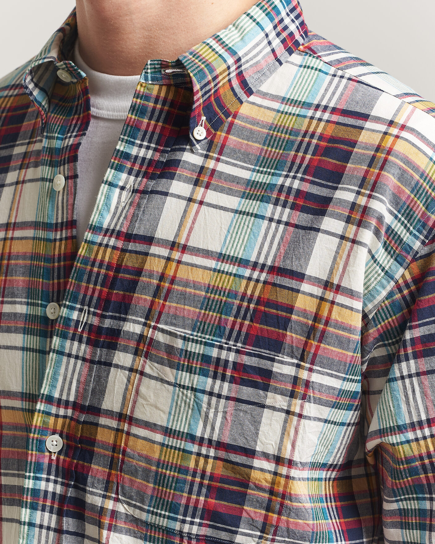 Uomini | Camicie | Kamakura Shirts | Vintage Ivy Button Down Shirt Yellow Madras