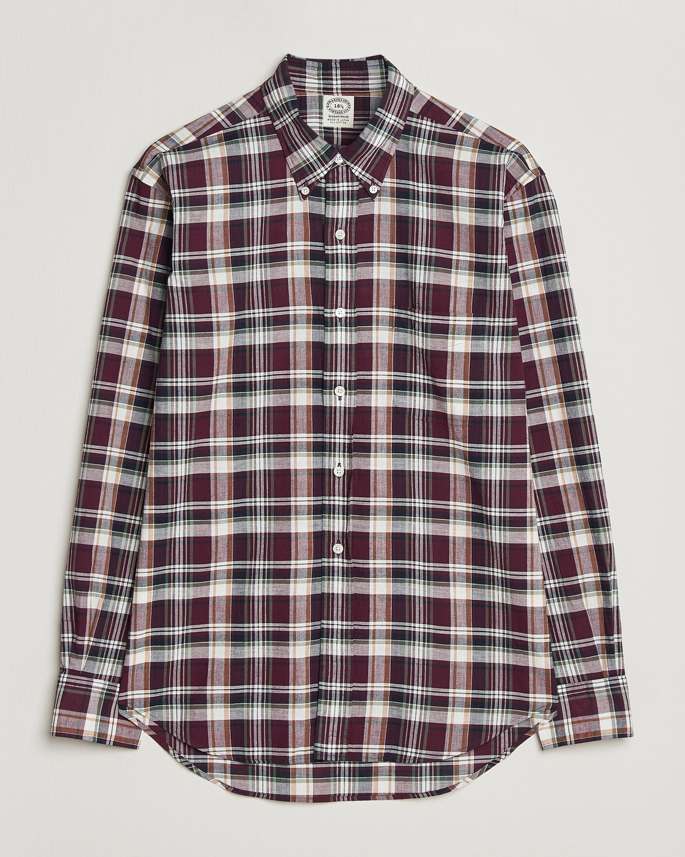 Uomini | Camicie | Kamakura Shirts | Vintage Ivy Button Down Shirt Red Madras
