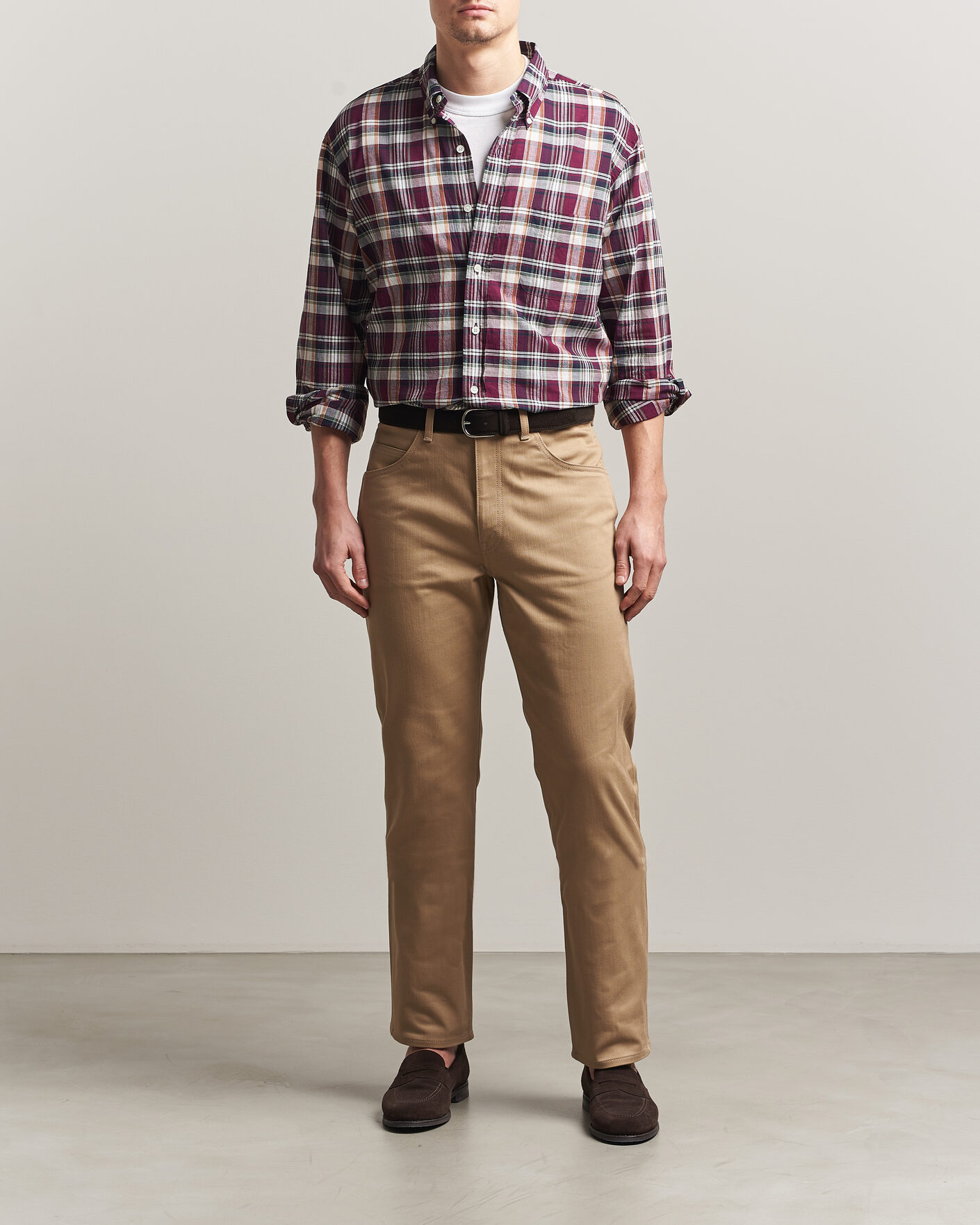 Uomini | Camicie | Kamakura Shirts | Vintage Ivy Button Down Shirt Red Madras