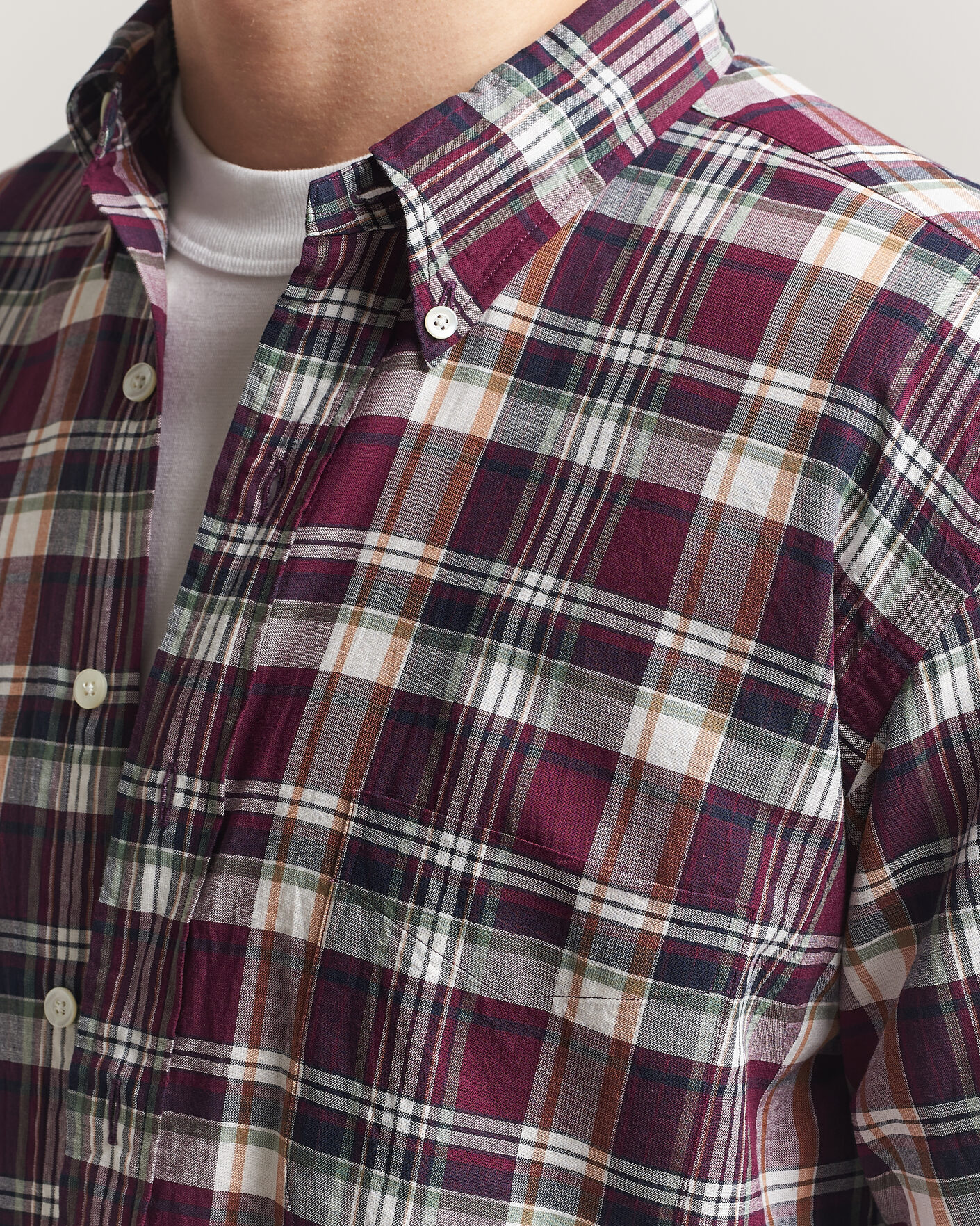 Uomini | Camicie | Kamakura Shirts | Vintage Ivy Button Down Shirt Red Madras