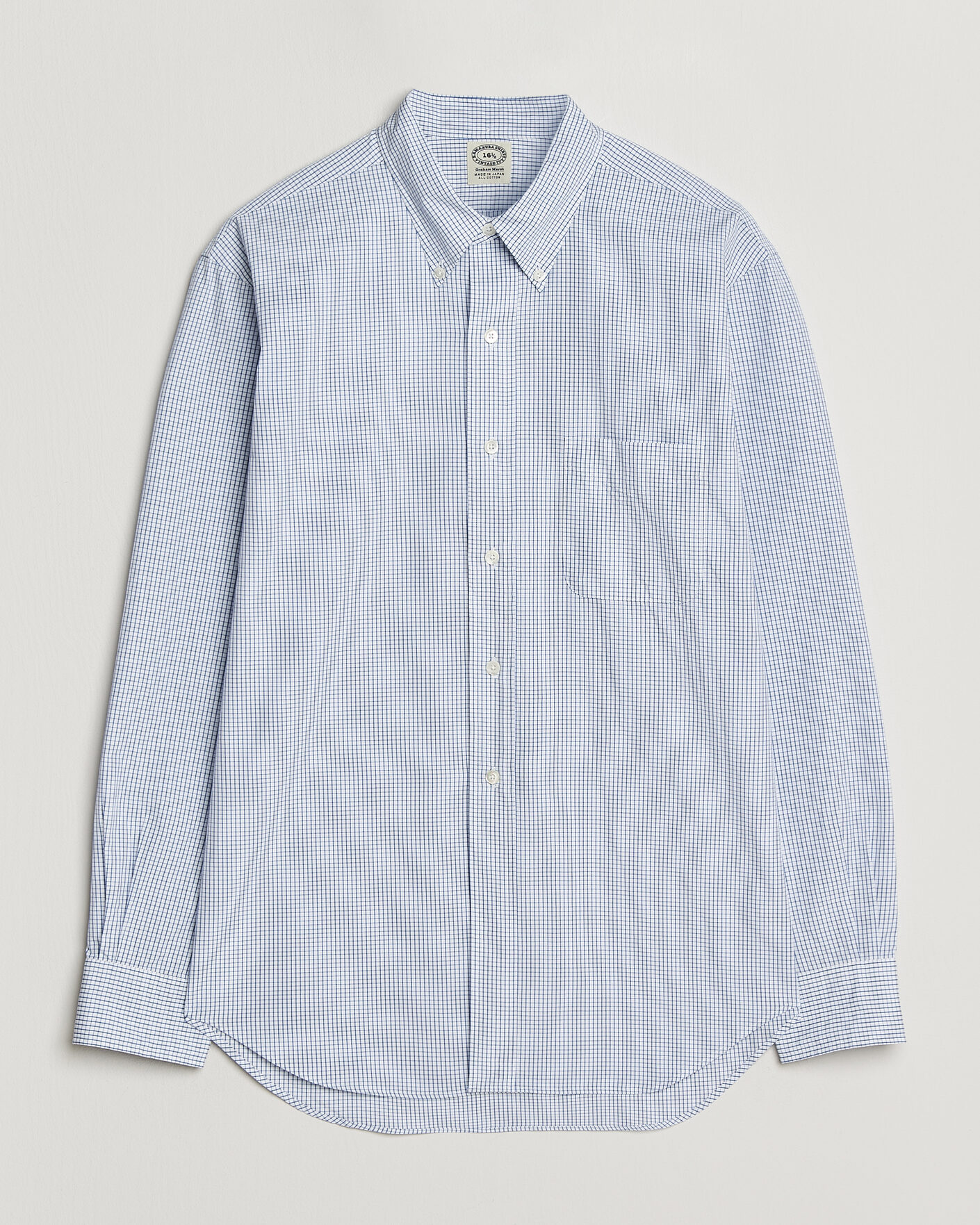 Uomini | Camicie | Kamakura Shirts | Vintage Ivy Button Down Shirt Blue Check