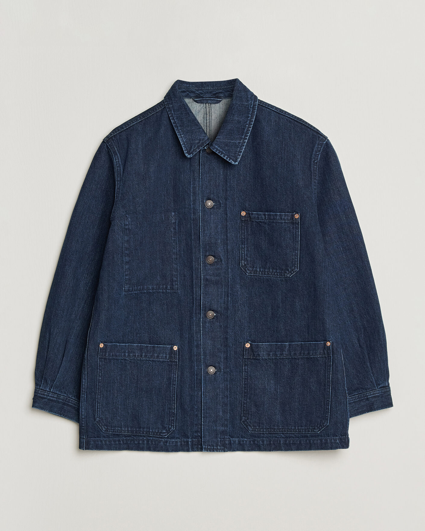 Uomini | Giacche | Kamakura Shirts | French Work Jacket Dark Denim
