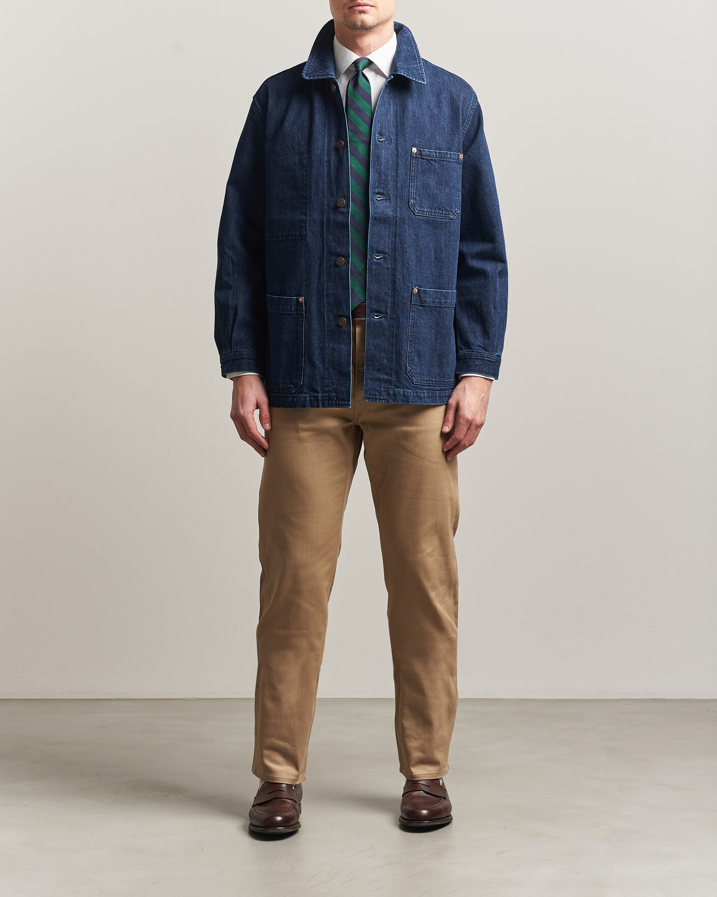 Uomini | Giacche | Kamakura Shirts | French Work Jacket Dark Denim