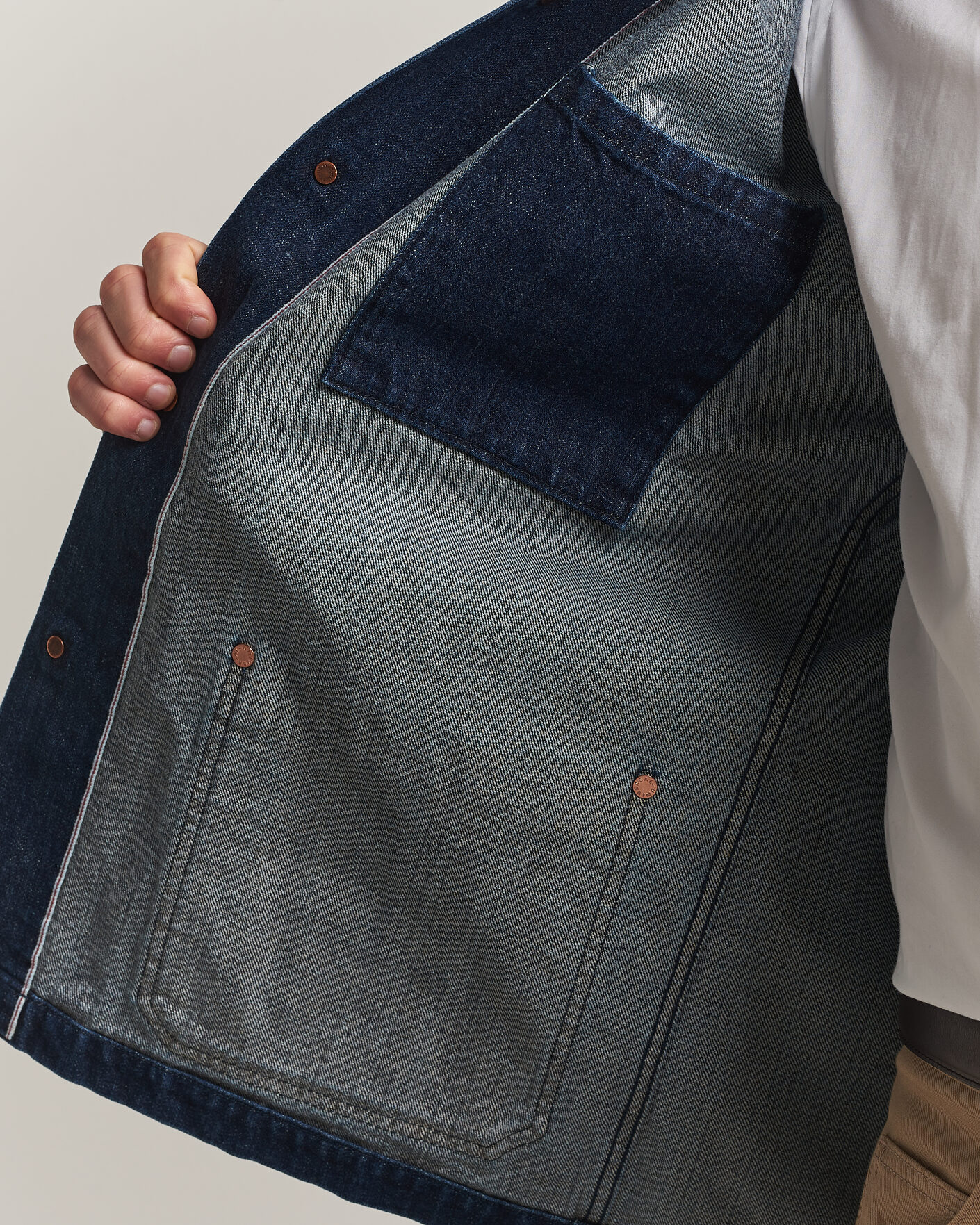 Uomini | Giacche | Kamakura Shirts | French Work Jacket Dark Denim