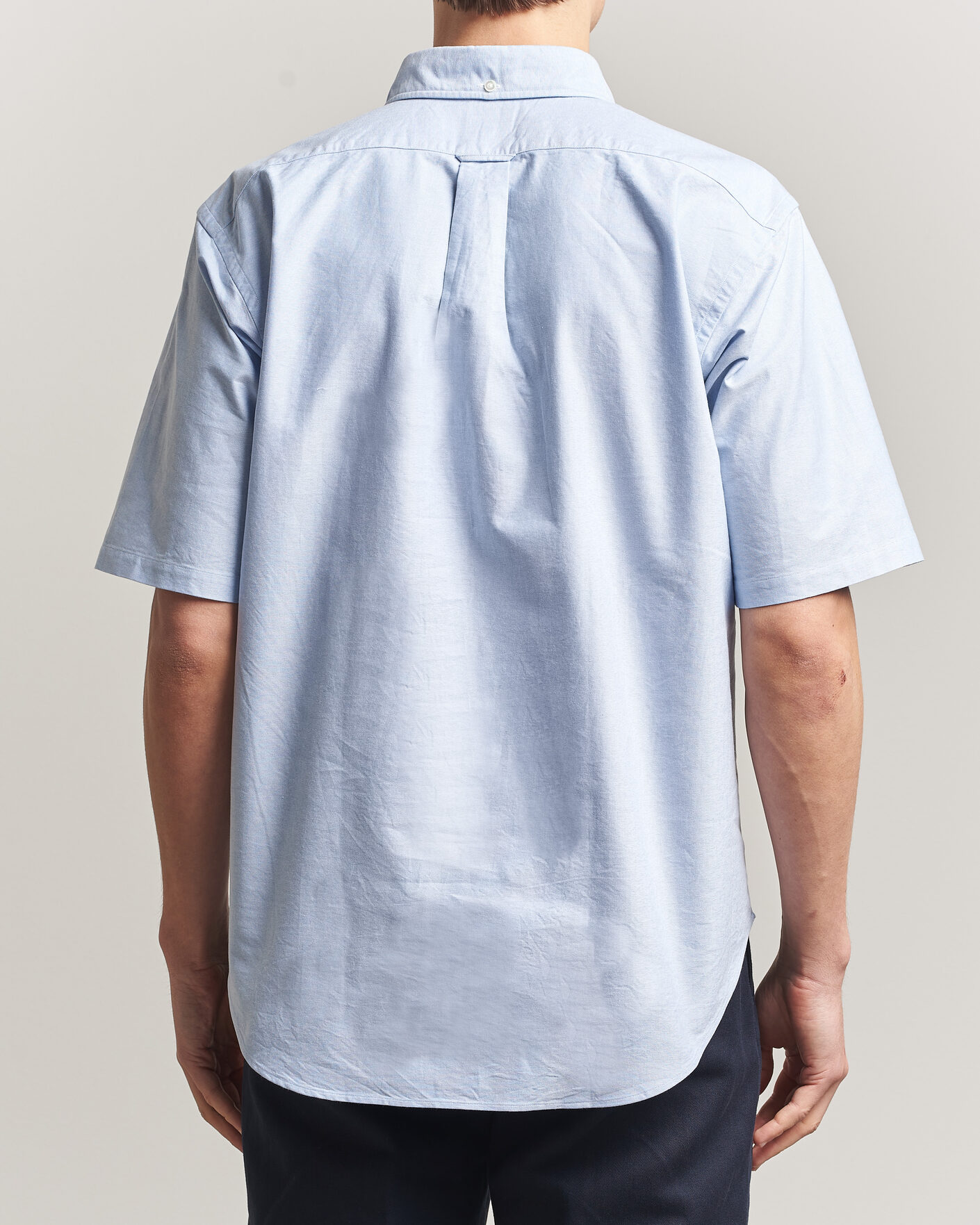 Uomini | Camicie | Kamakura Shirts | Vintage Ivy Half Sleeve Oxford Popover Light Blue