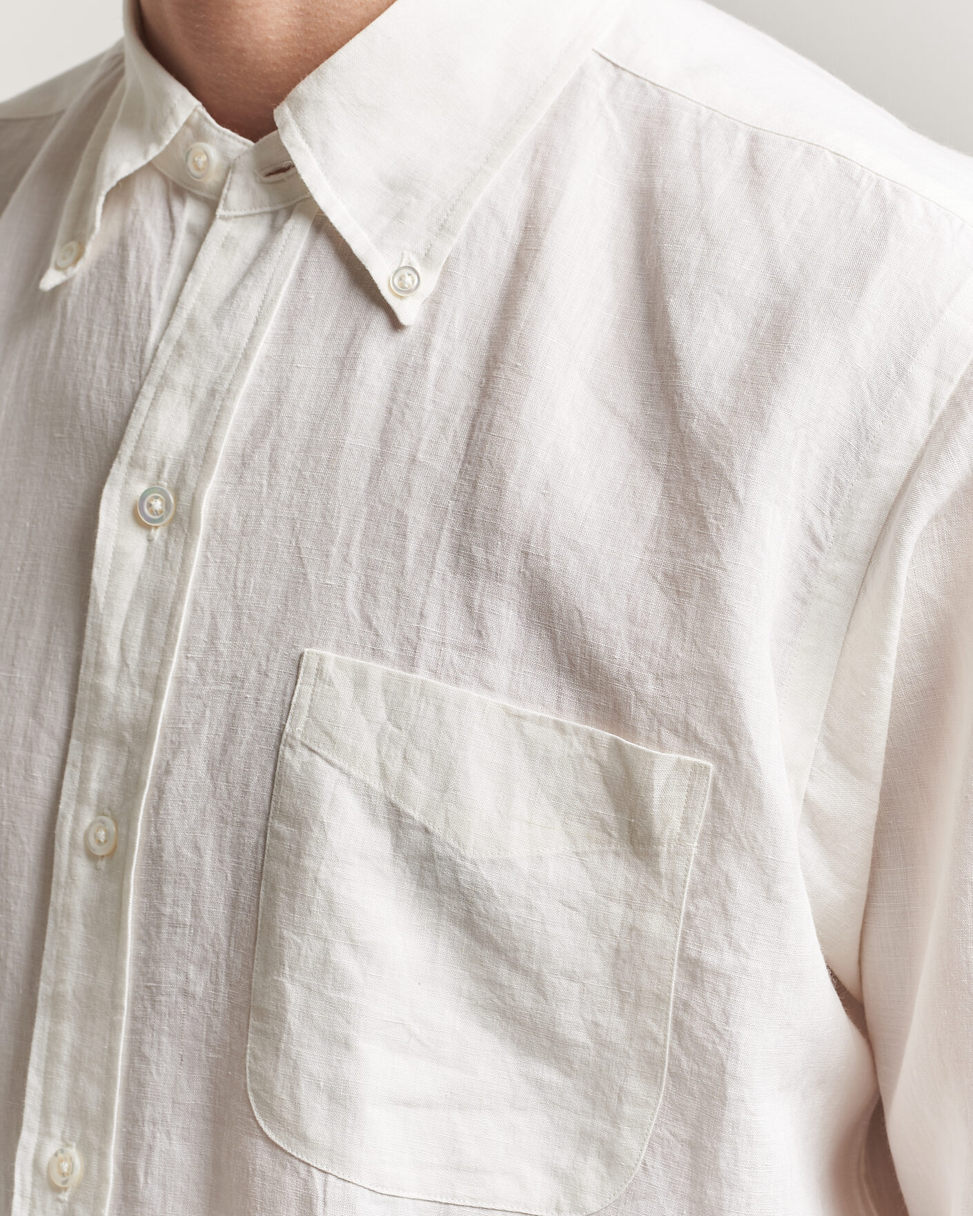 Uomini | Camicie | Kamakura Shirts | Linen Ametora Shirt White