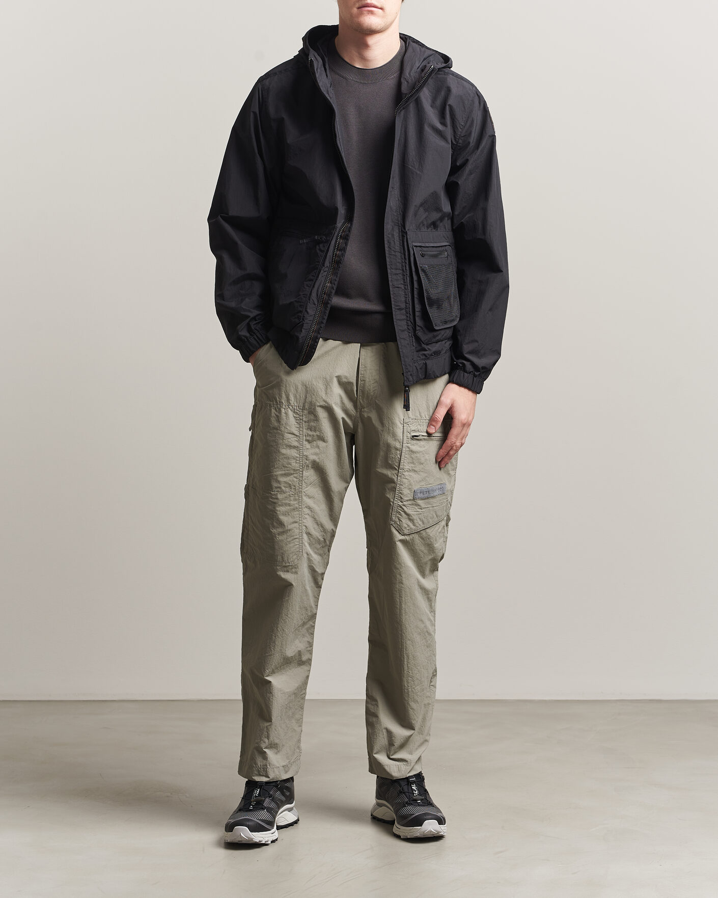 Uomini | Giacche | Parajumpers | Rube Smash Peached Nylon Hooded Jacket Black