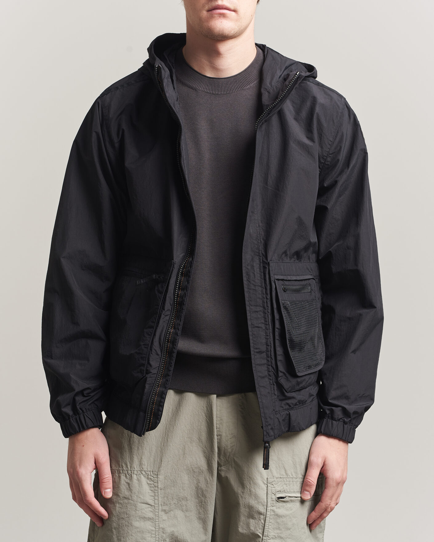 Uomini | Giacche | Parajumpers | Rube Smash Peached Nylon Hooded Jacket Black
