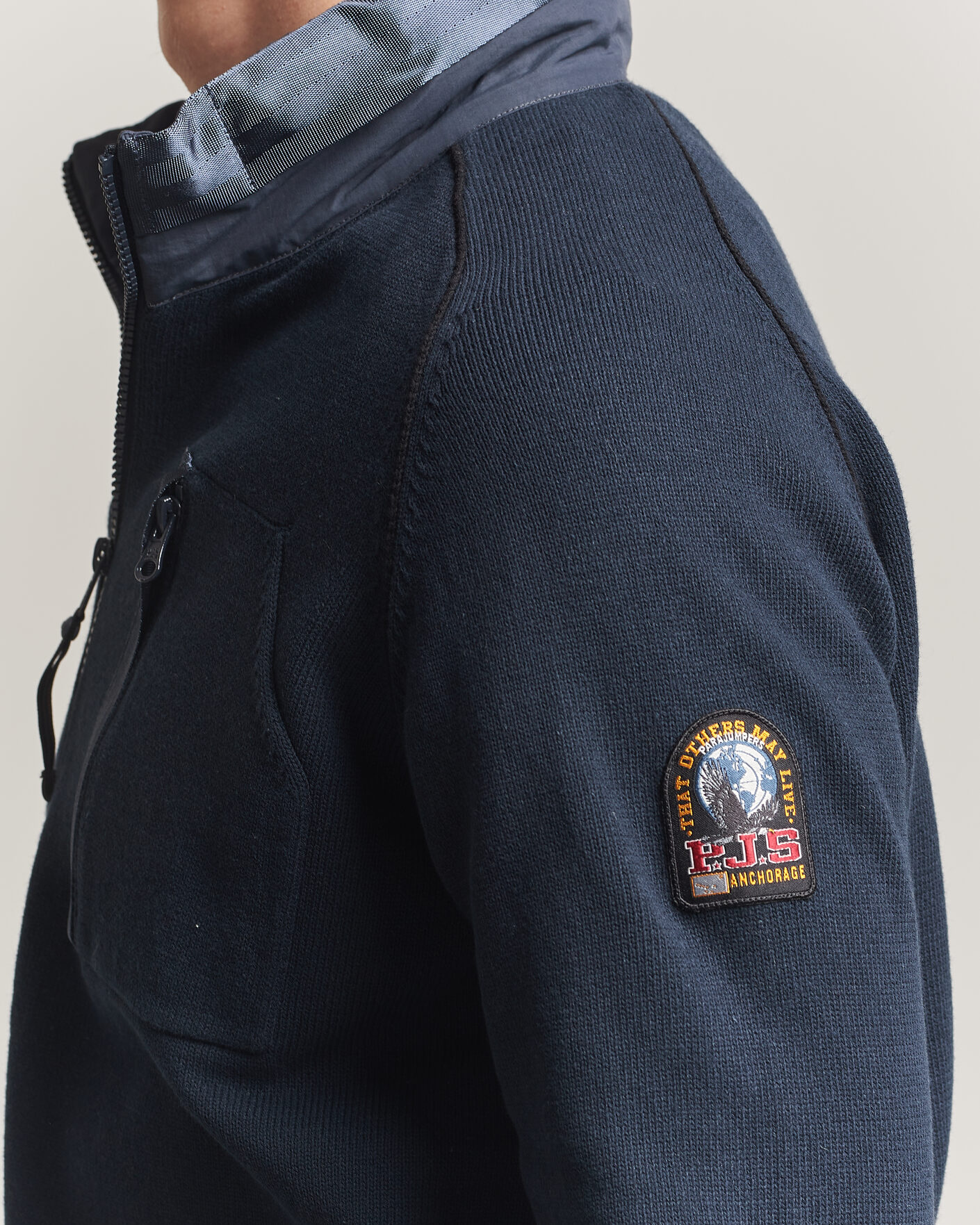 Uomini | Giacche | Parajumpers | Bargany Rescue Knitted Hybrid Jacket Ink Blue