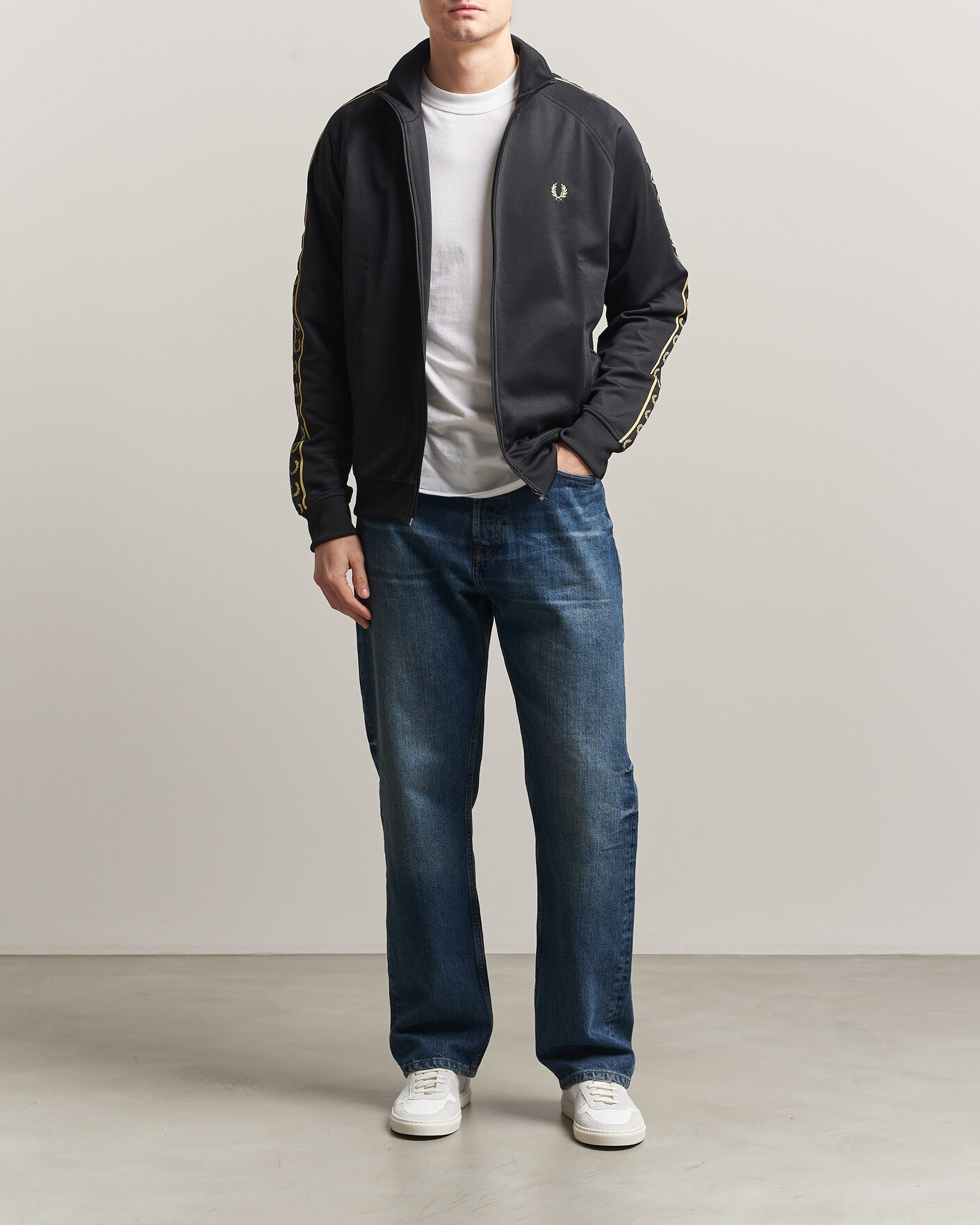 Uomini | Maglieria | Fred Perry | Taped Track Jacket Black