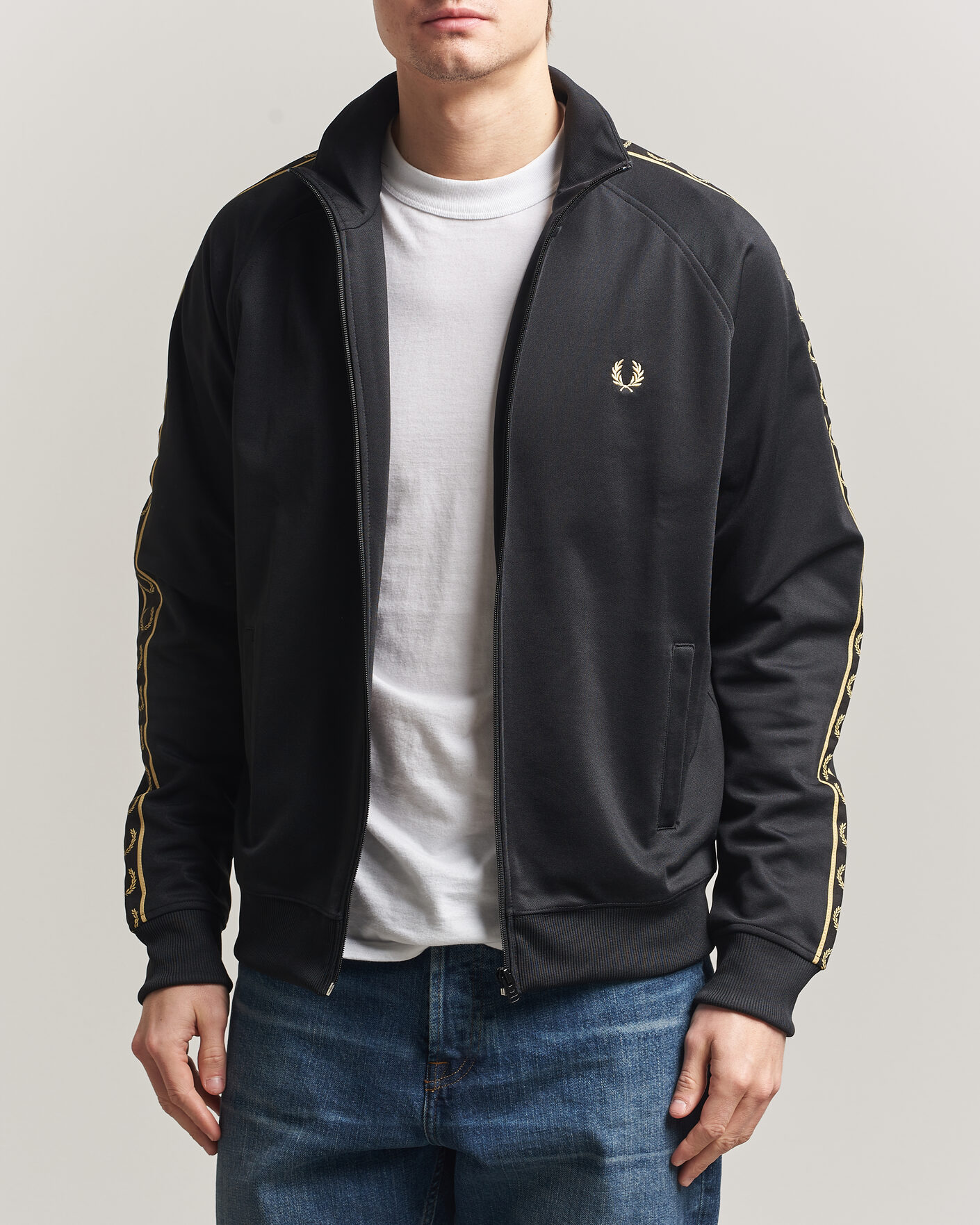 Uomini | Maglieria | Fred Perry | Taped Track Jacket Black