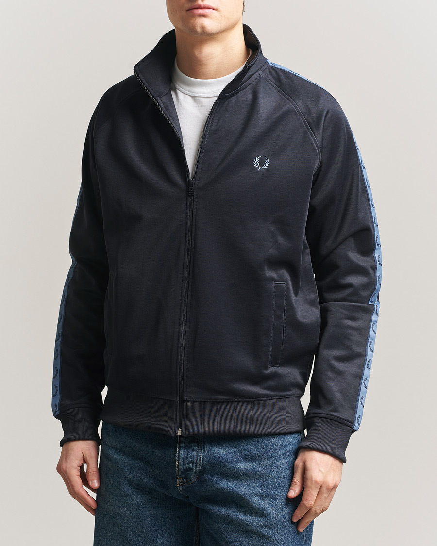 Uomini | Maglieria | Fred Perry | Taped Track Jacket Navy