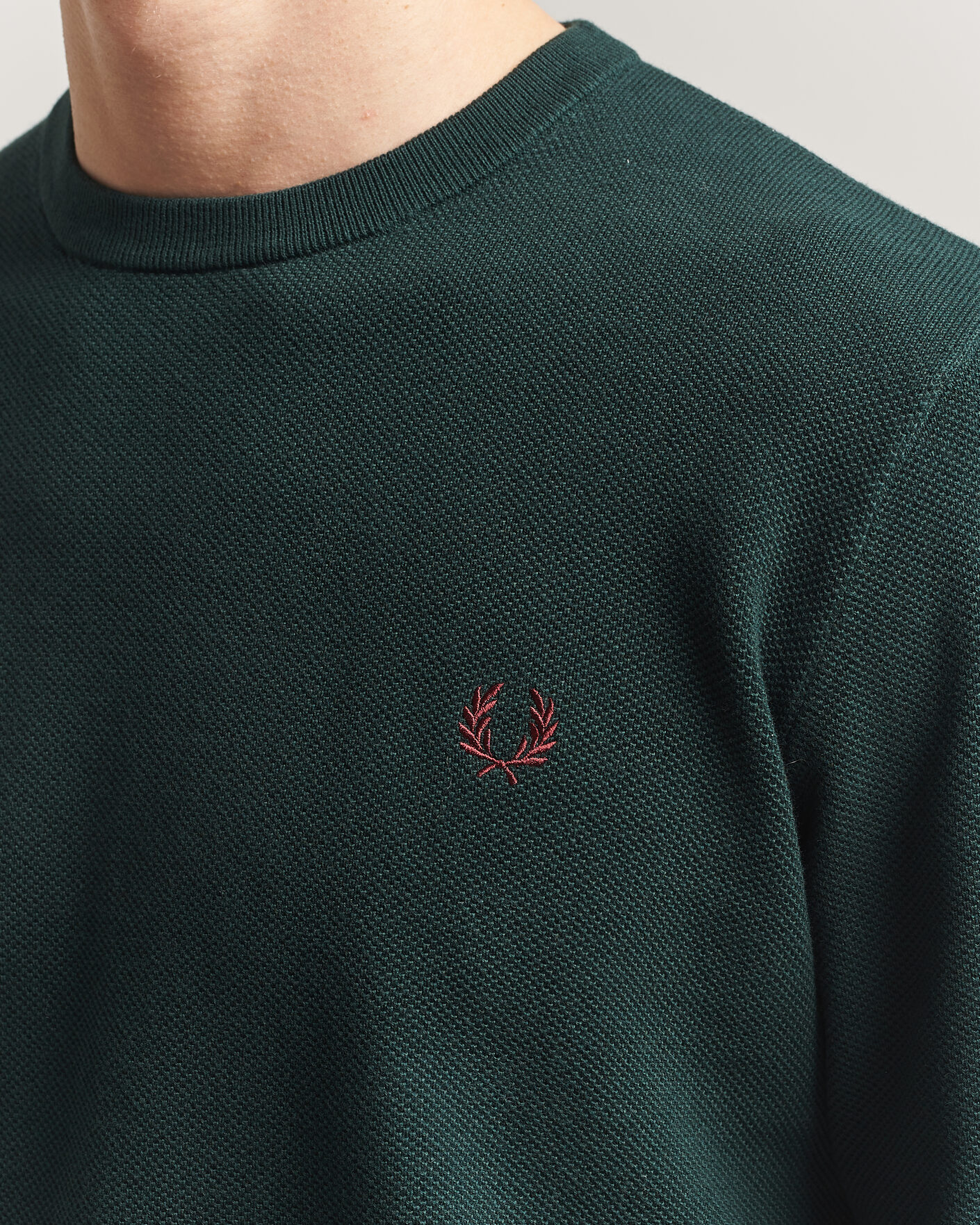 Uomini | Maglieria | Fred Perry | Piqué Stitched Sweater Grassroots Green