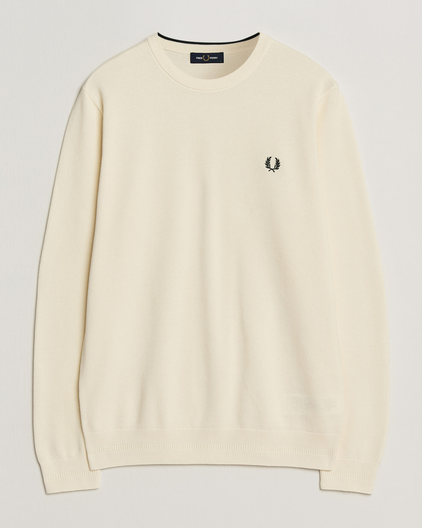 Uomini | Maglieria | Fred Perry | Piqué Stitched Sweater Ecru