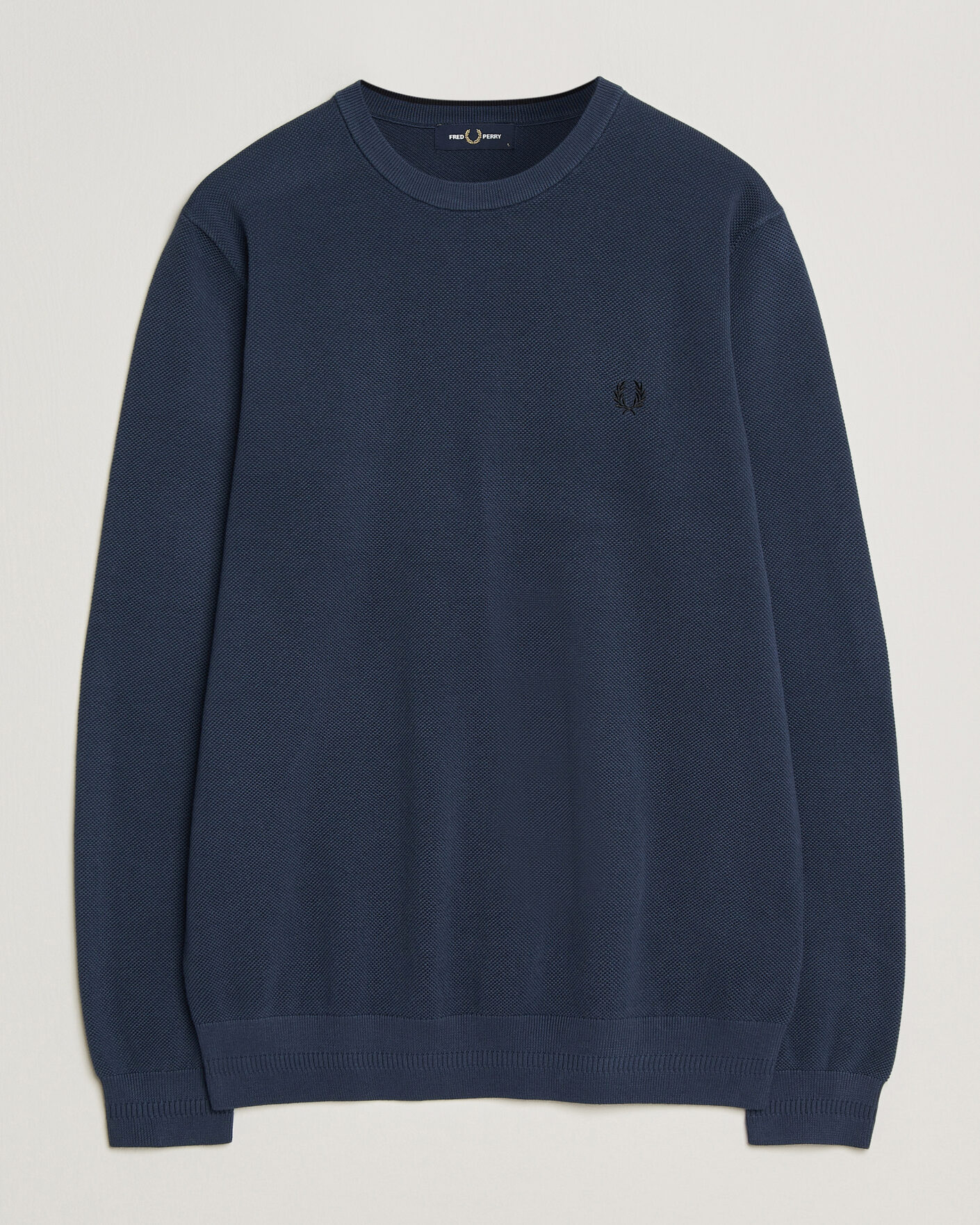Uomini | Maglieria | Fred Perry | Piqué Stitched Sweater Dark Airforce