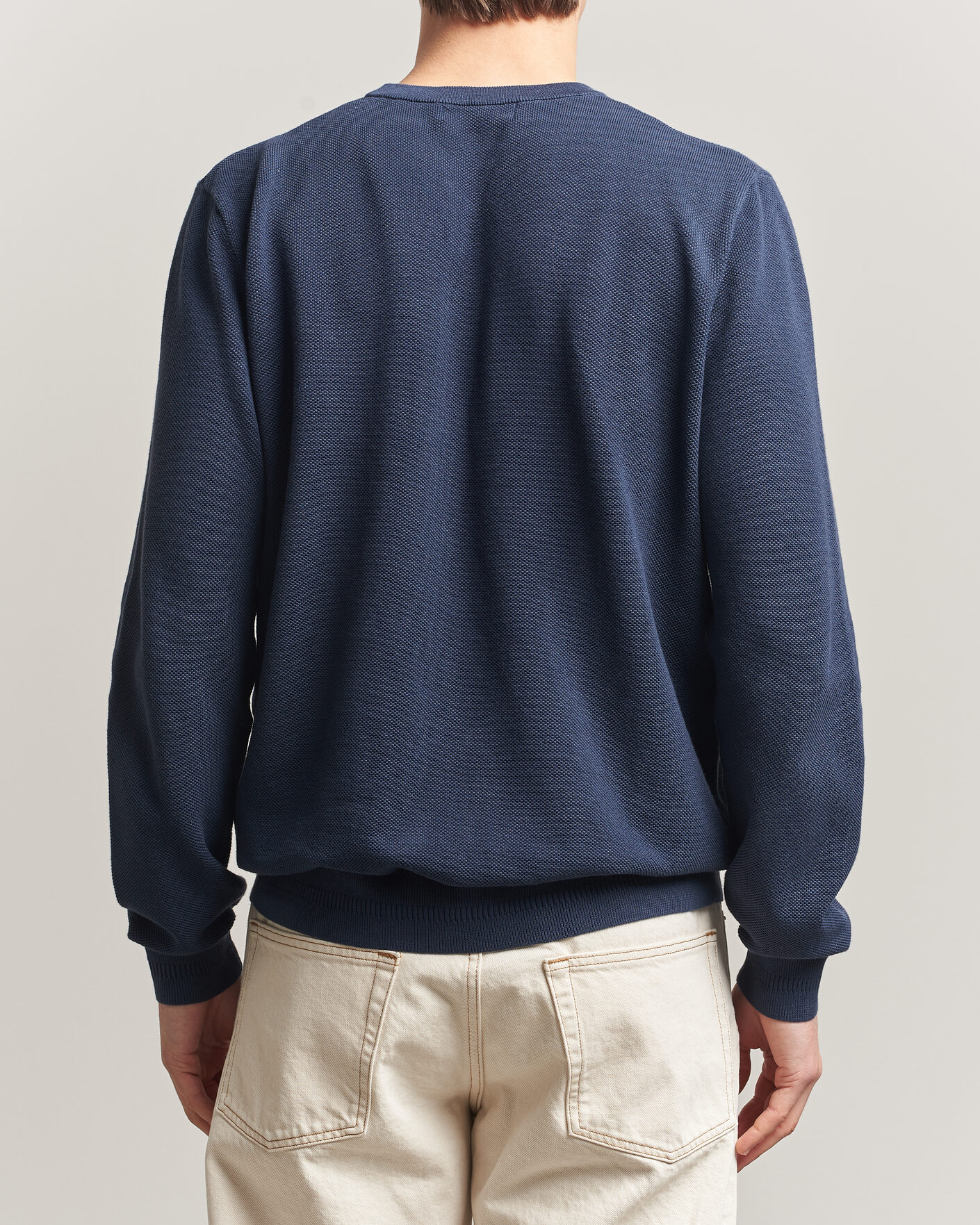 Uomini | Maglieria | Fred Perry | Piqué Stitched Sweater Dark Airforce