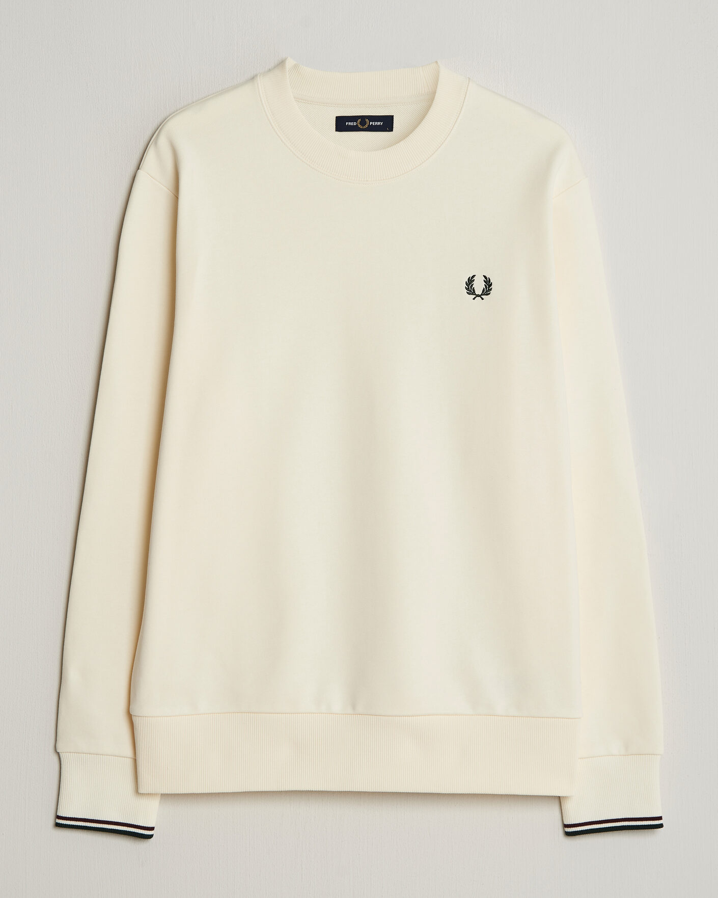 Uomini | Maglieria | Fred Perry | Crew Neck Sweatshirt Ecru
