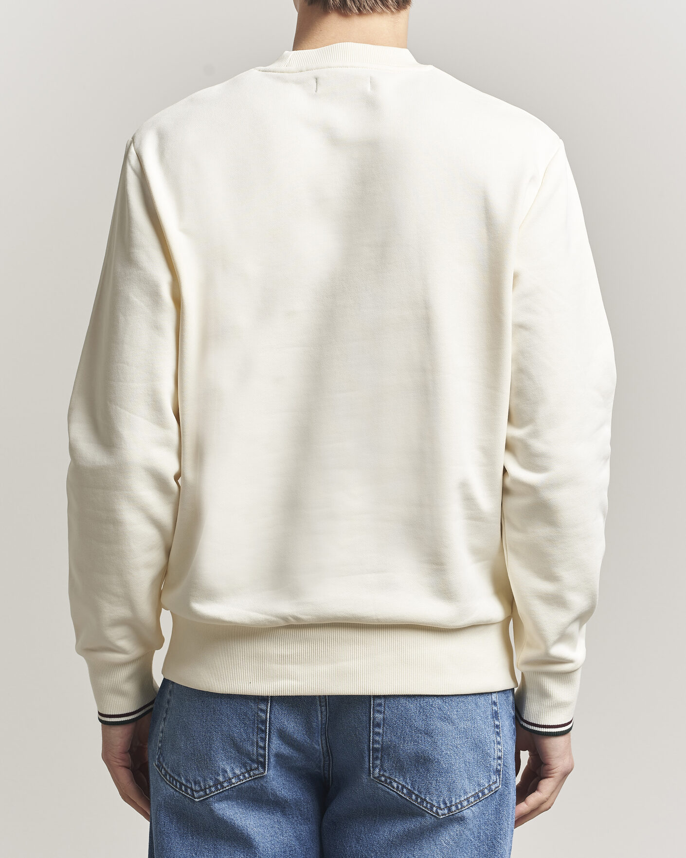 Uomini | Maglieria | Fred Perry | Crew Neck Sweatshirt Ecru