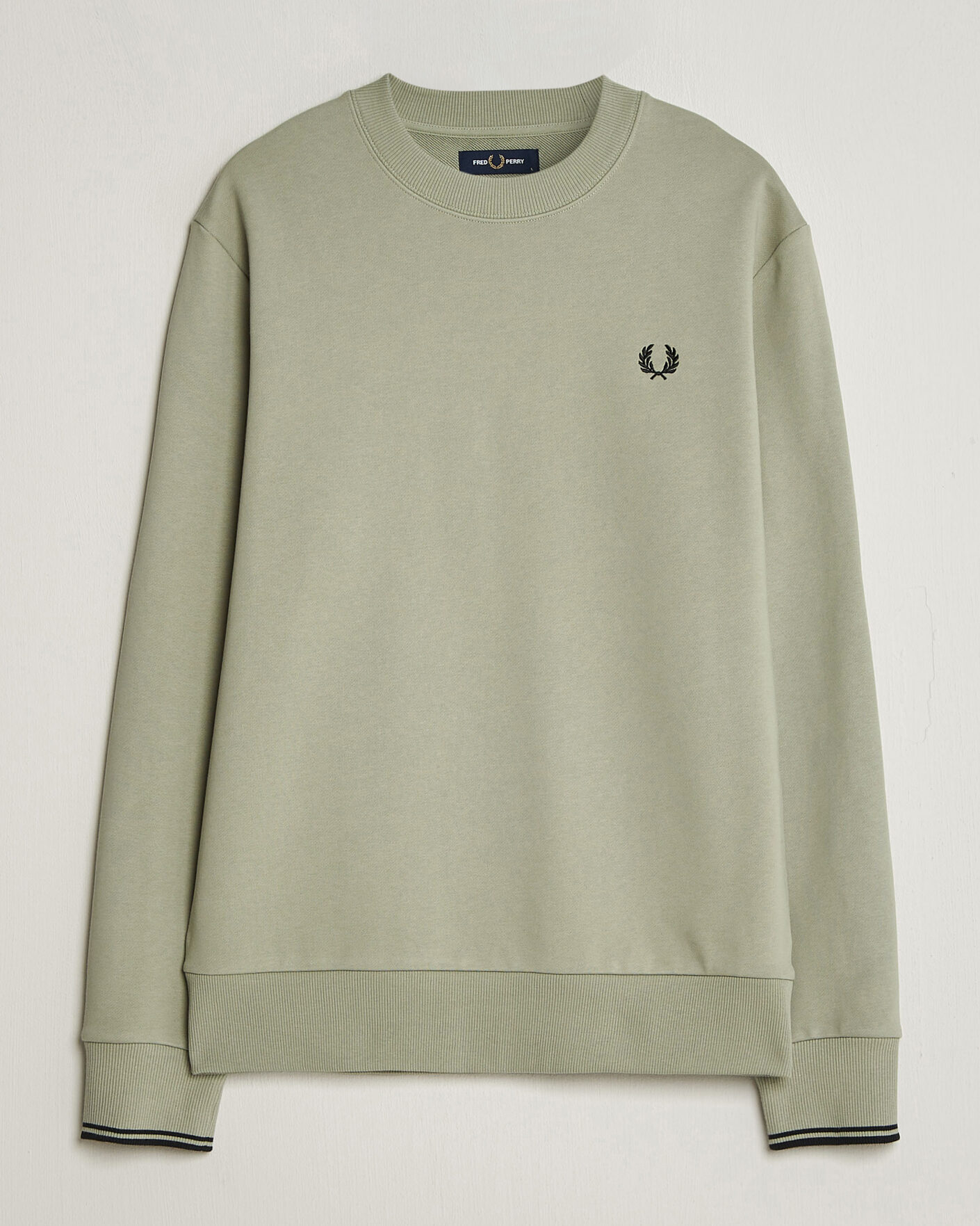 Uomini | Maglieria | Fred Perry | Crew Neck Sweatshirt Seagrass Green