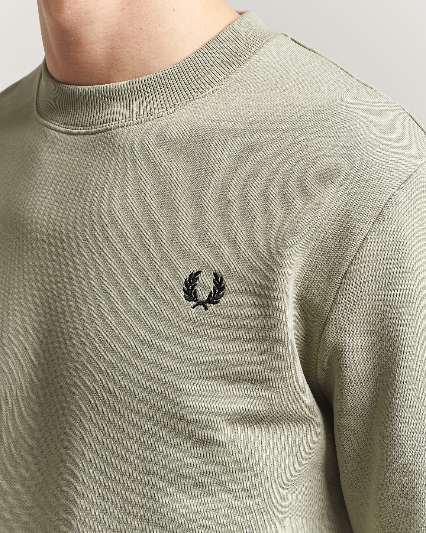 Uomini | Maglieria | Fred Perry | Crew Neck Sweatshirt Seagrass Green