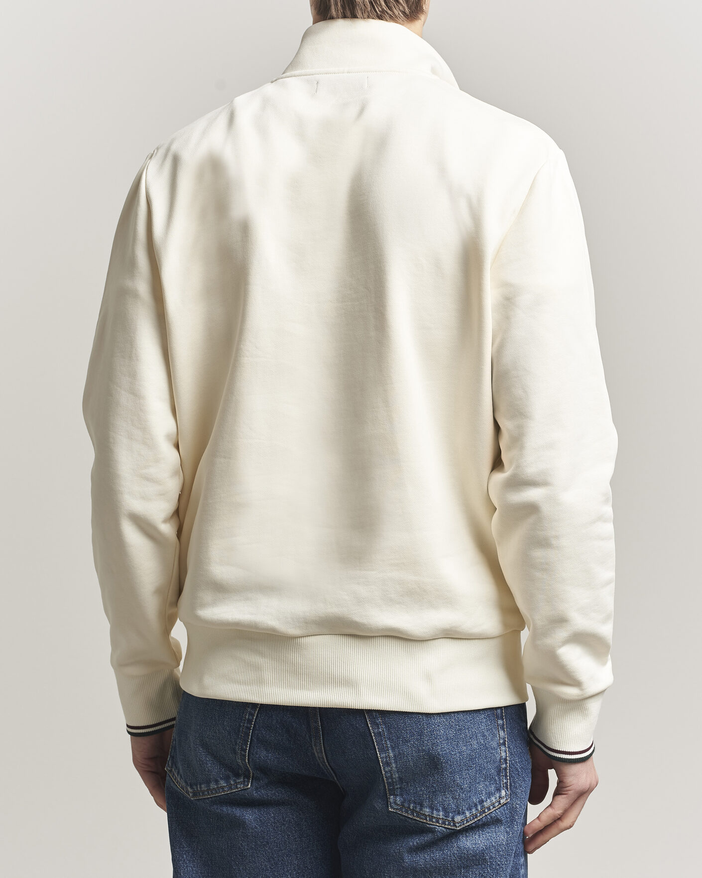 Uomini | Maglieria | Fred Perry | Half Zip Sweatshirt Ecru