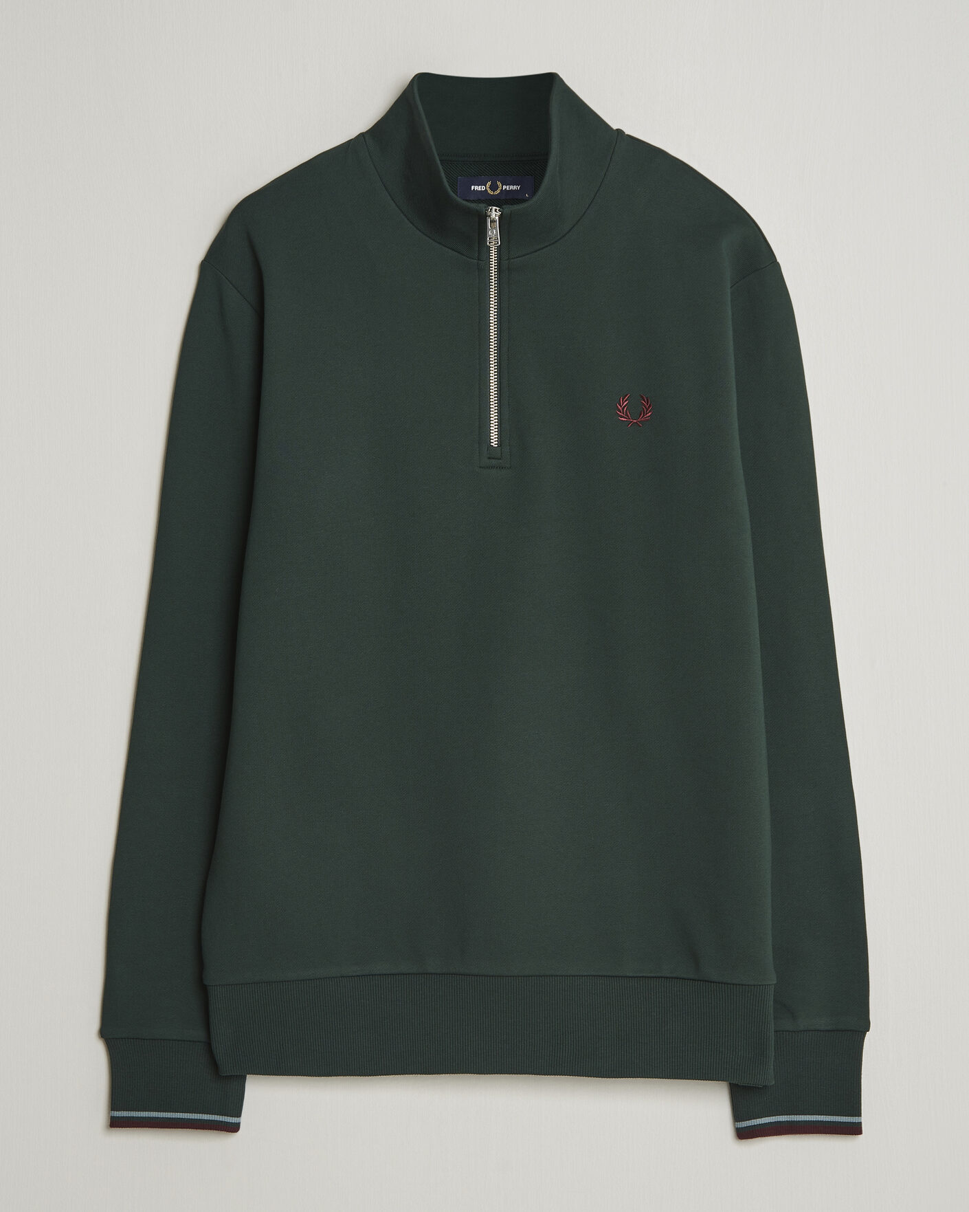 Uomini | Maglieria | Fred Perry | Half Zip Sweatshirt Grassroots Green
