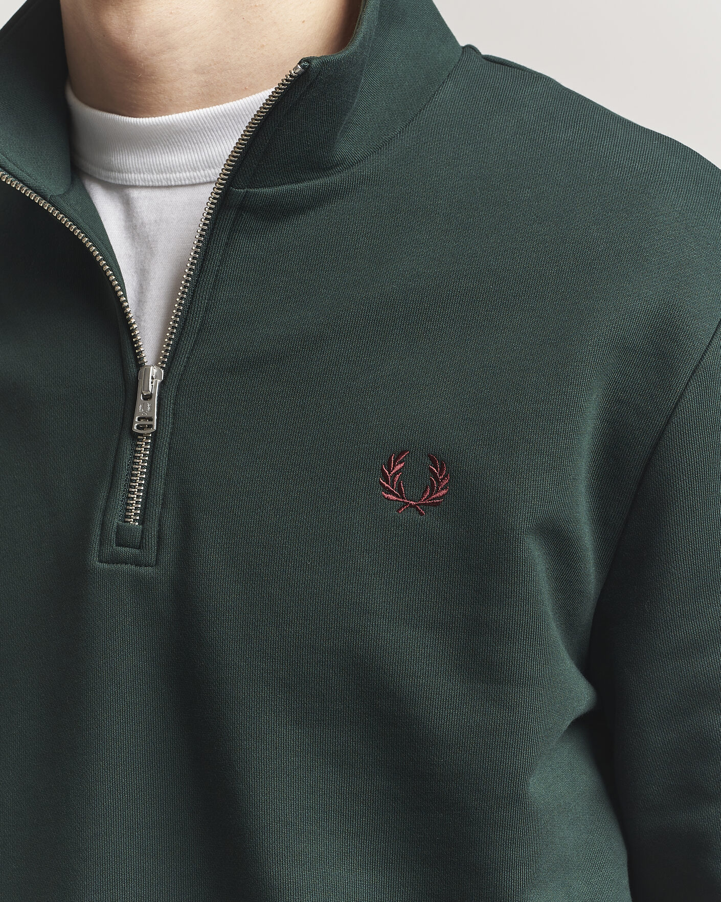 Uomini | Maglieria | Fred Perry | Half Zip Sweatshirt Grassroots Green