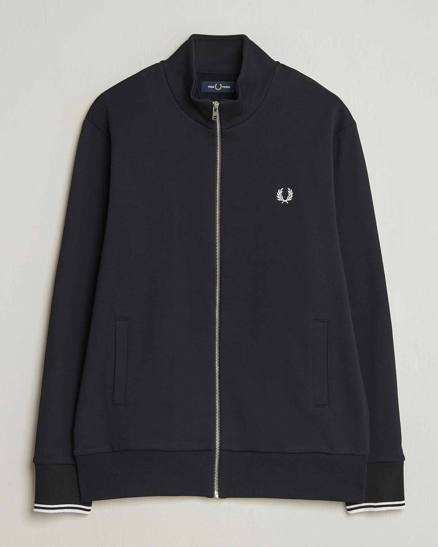 Uomini | Maglieria | Fred Perry | Full Zip Sweatshirt Black