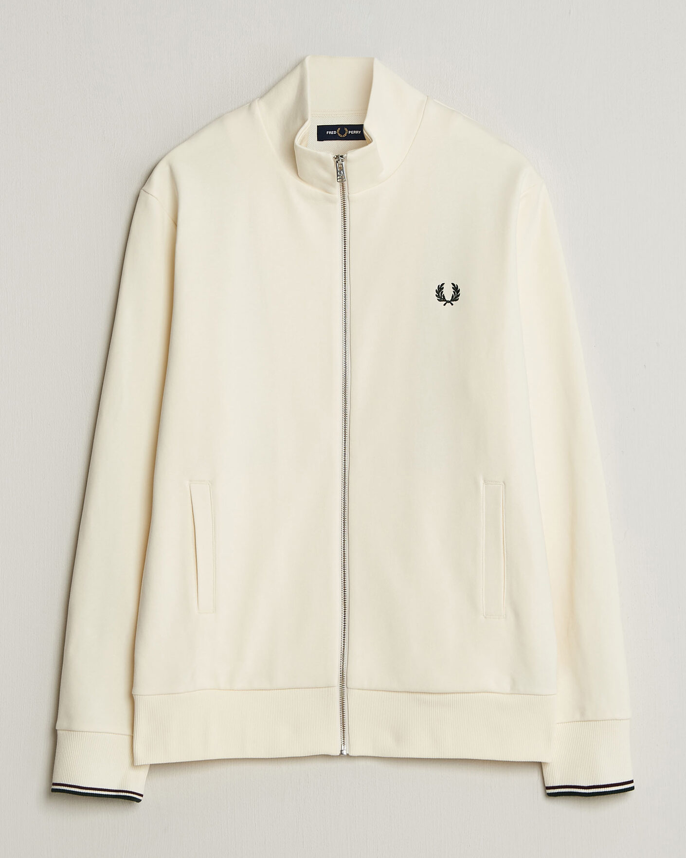 Uomini | Maglieria | Fred Perry | Full Zip Sweatshirt Ecru