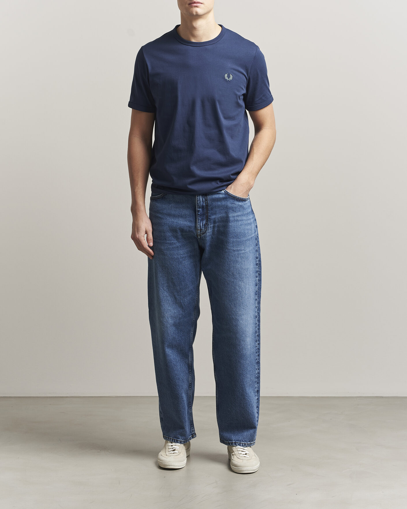 Uomini | T-shirt | Fred Perry | Ringer T-Shirt Tennis Blue