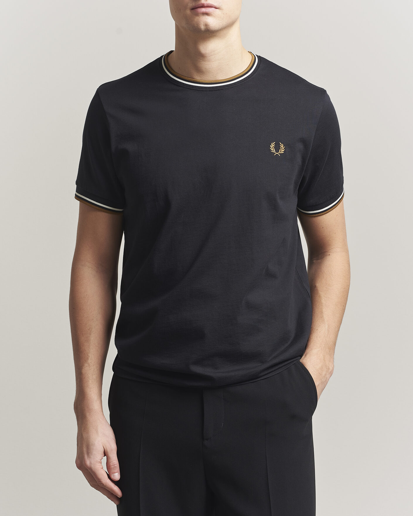 Uomini | T-shirt | Fred Perry | Twin Tipped T-Shirt Black