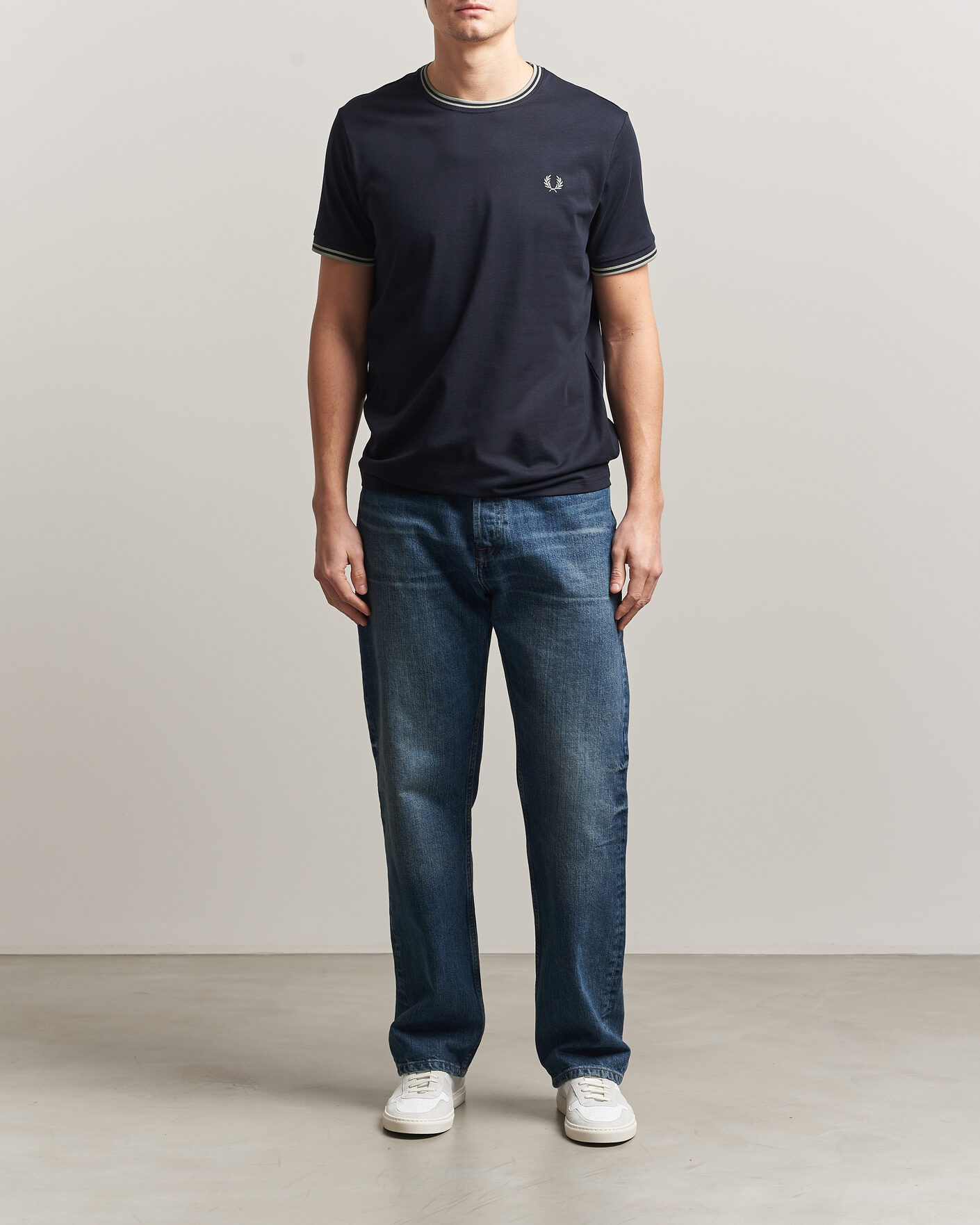 Uomini | T-shirt | Fred Perry | Twin Tipped T-Shirt Navy