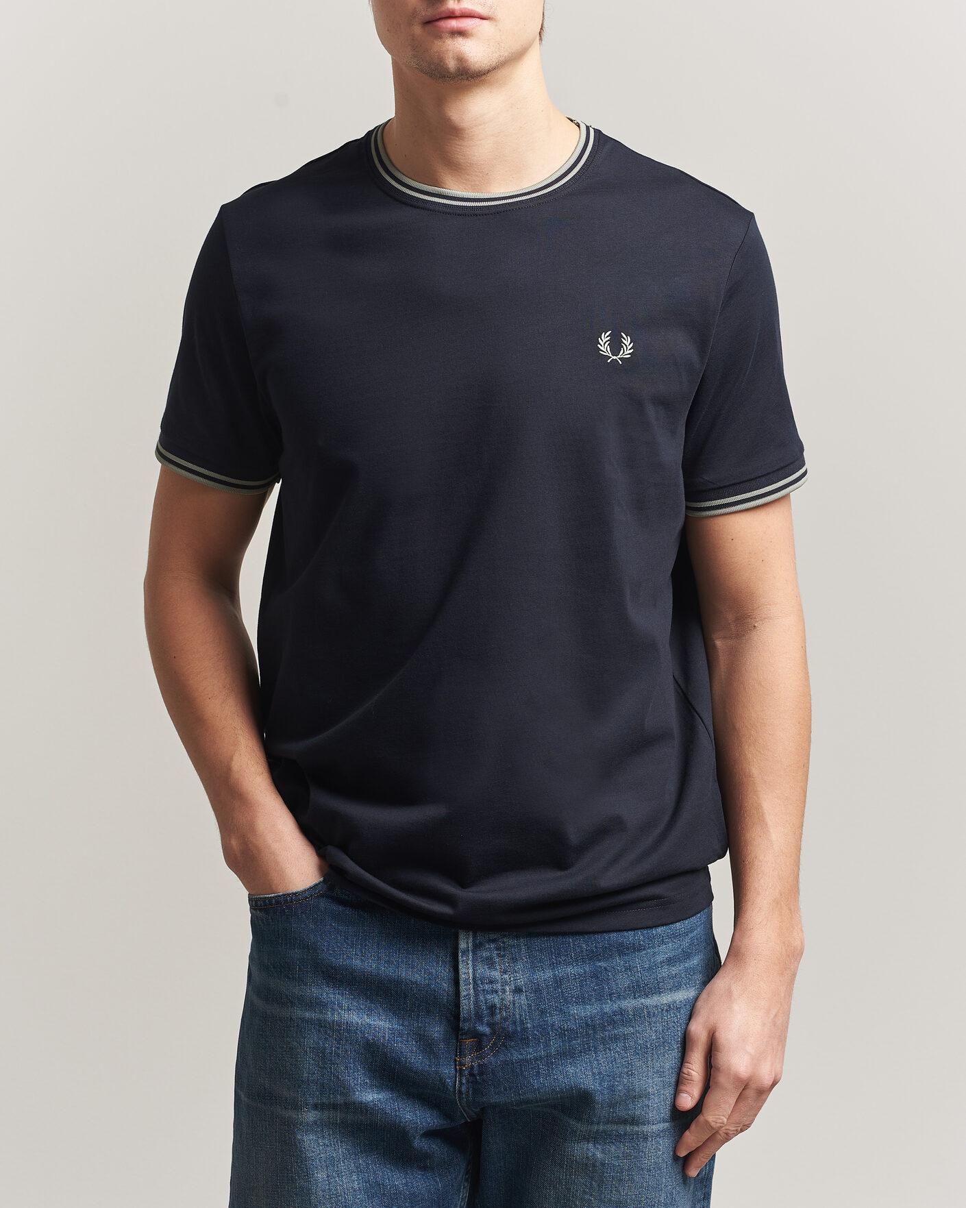 Uomini | T-shirt | Fred Perry | Twin Tipped T-Shirt Navy