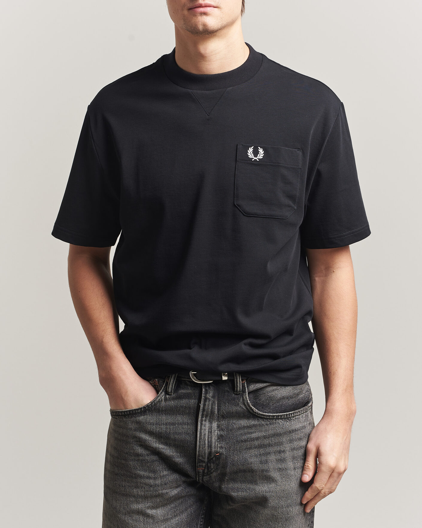 Uomini | T-shirt | Fred Perry | Heavy Pocket T-Shirt Black