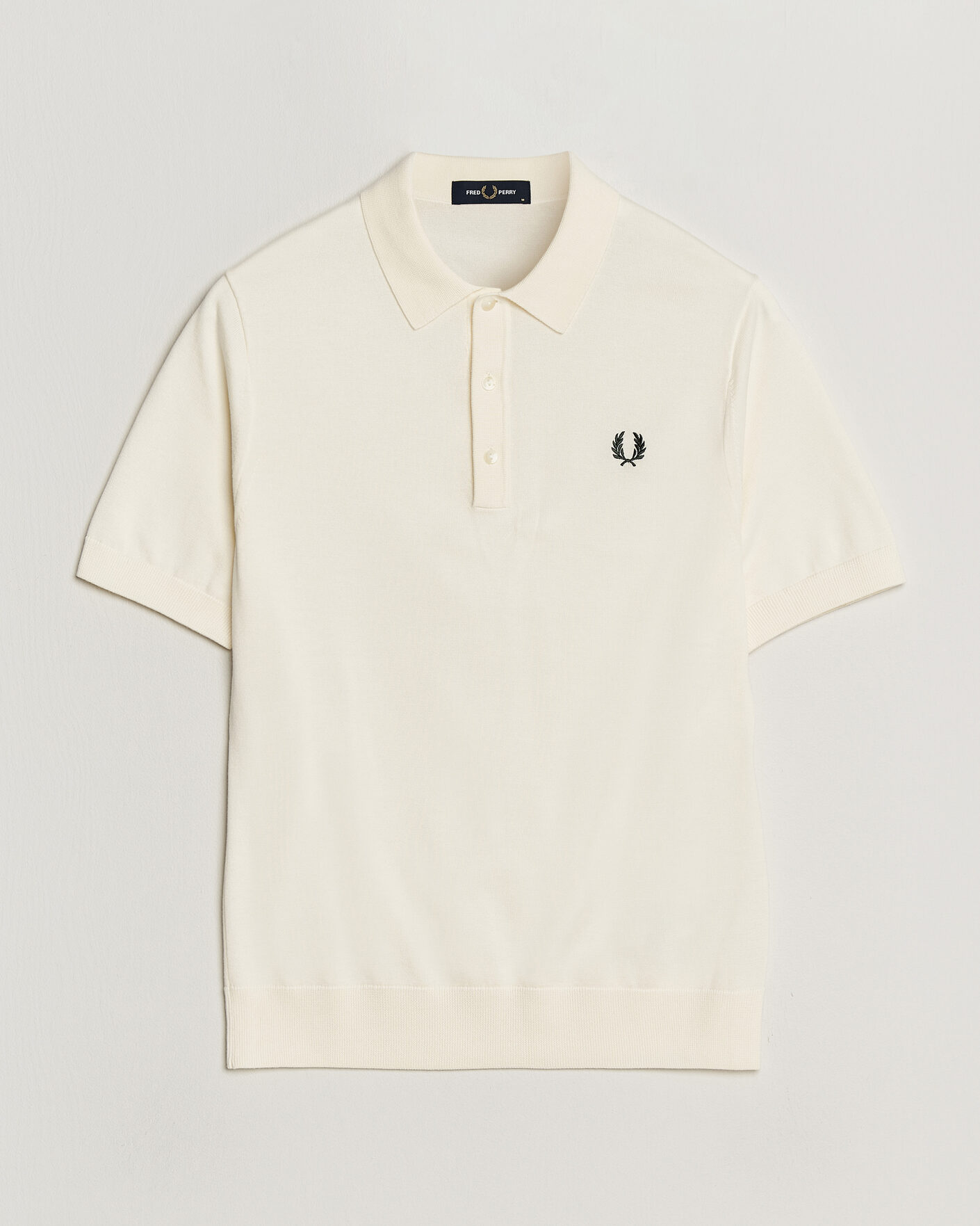 Uomini | Polo | Fred Perry | Cotton Knitted Polo Ecru