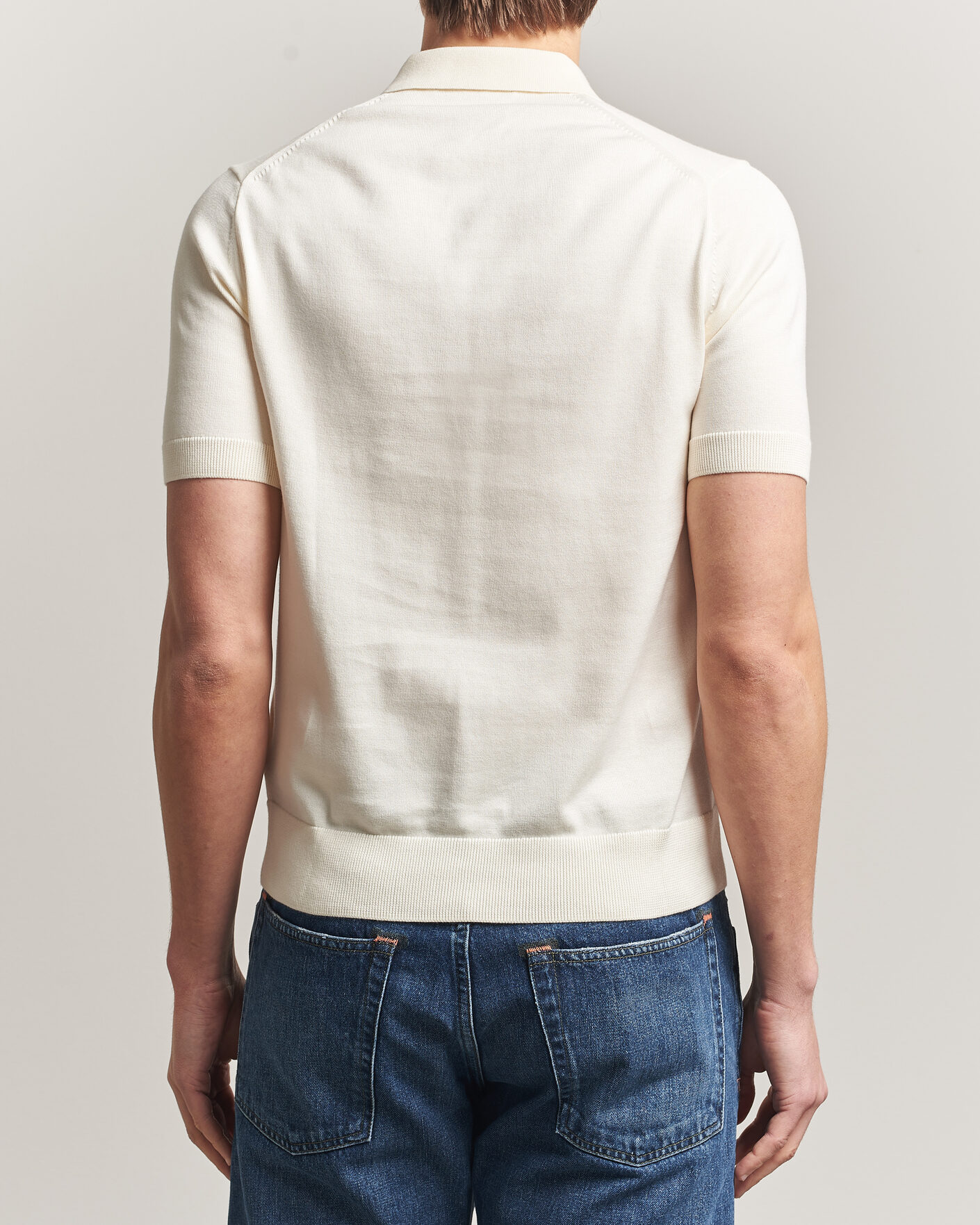 Uomini | Polo | Fred Perry | Cotton Knitted Polo Ecru