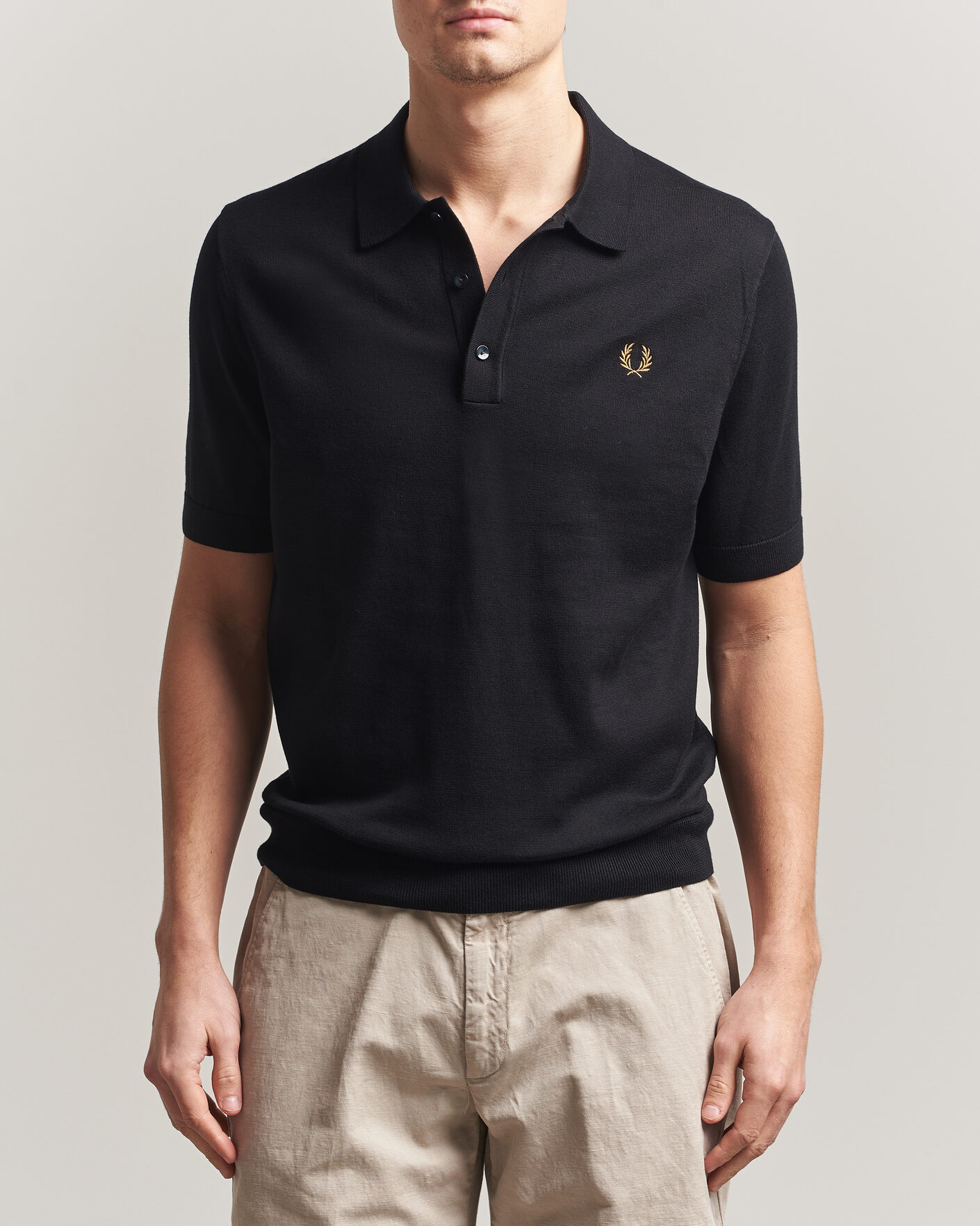 Uomini | Polo | Fred Perry | Cotton Knitted Polo Black
